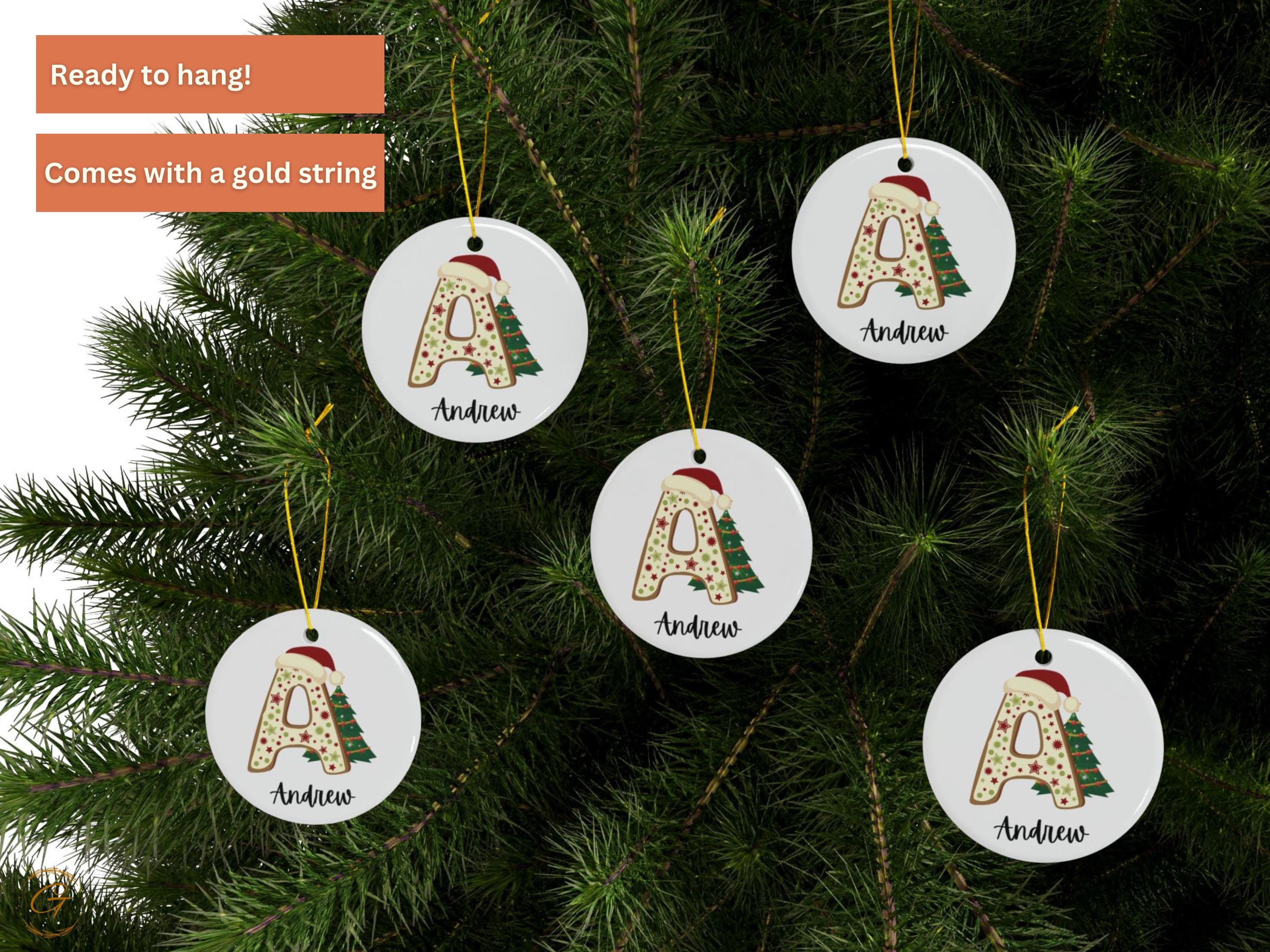 Custom Christmas Alphabet Ornament, Personalized Monogram Decoration, Holiday Initial Gift, Custom Initial Ornament, Festive Letter Ornament
