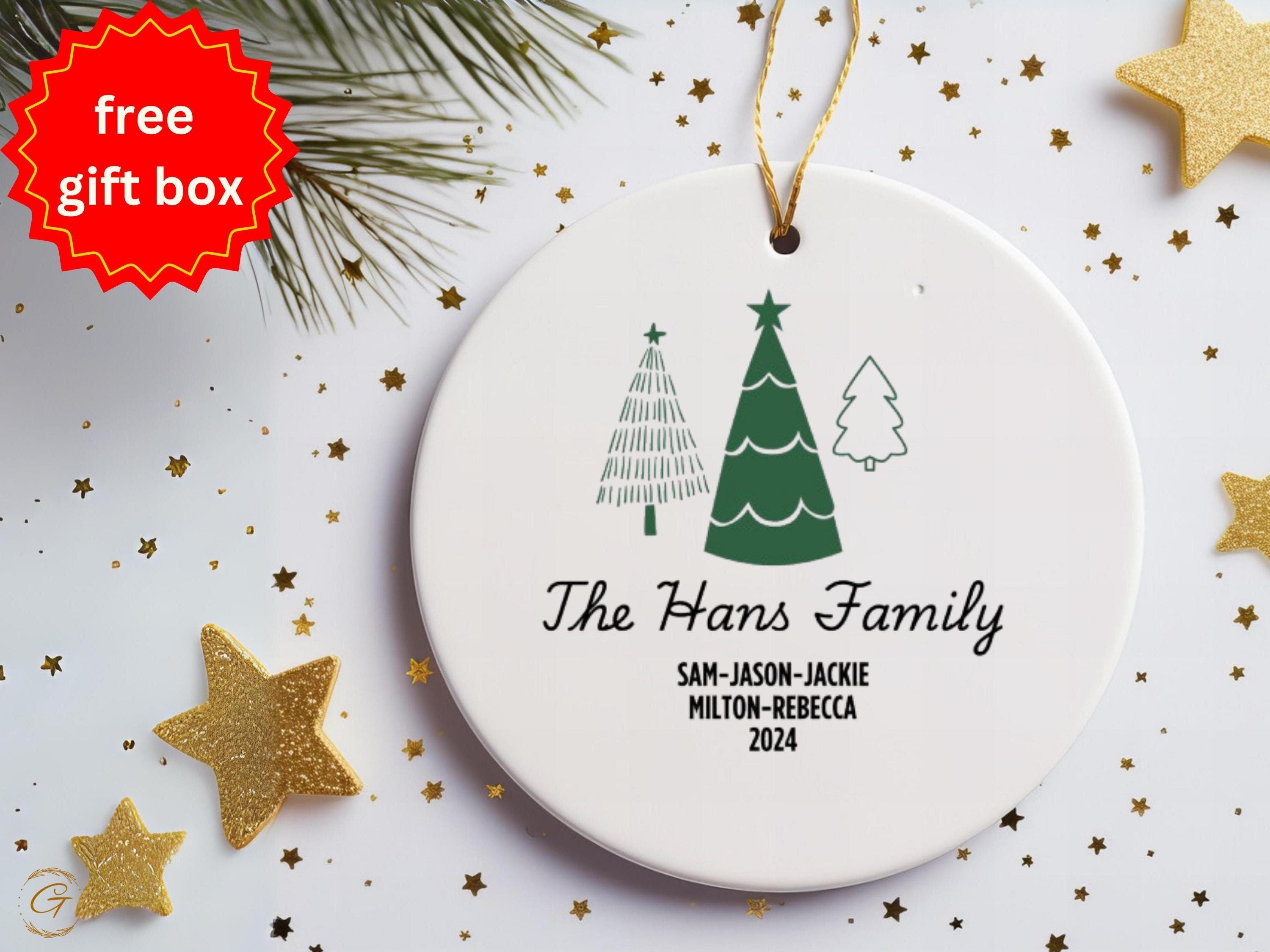 Personalized Family Christmas Ornament, Custom Family Name Holiday Decorations, Christmas Tree Ornament 2024, Family Keepsake Ornament Gifts
