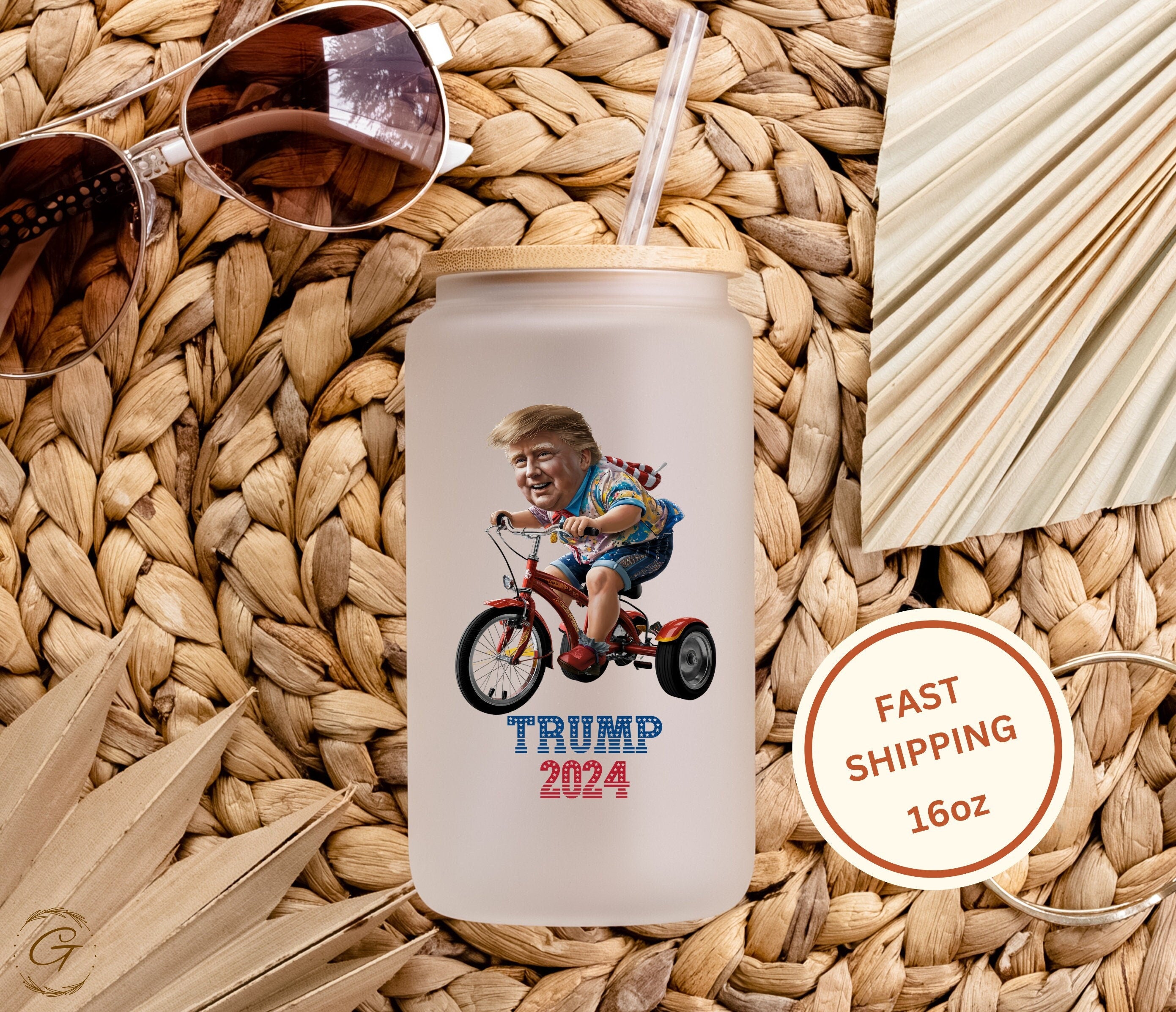 Trump 2024 Design Frosted Glass Cup