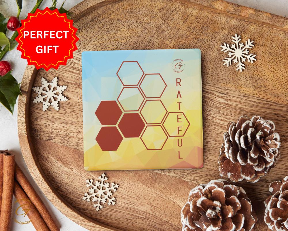 Soapstone Coaster Polygon Gvert Design with Cork Backing