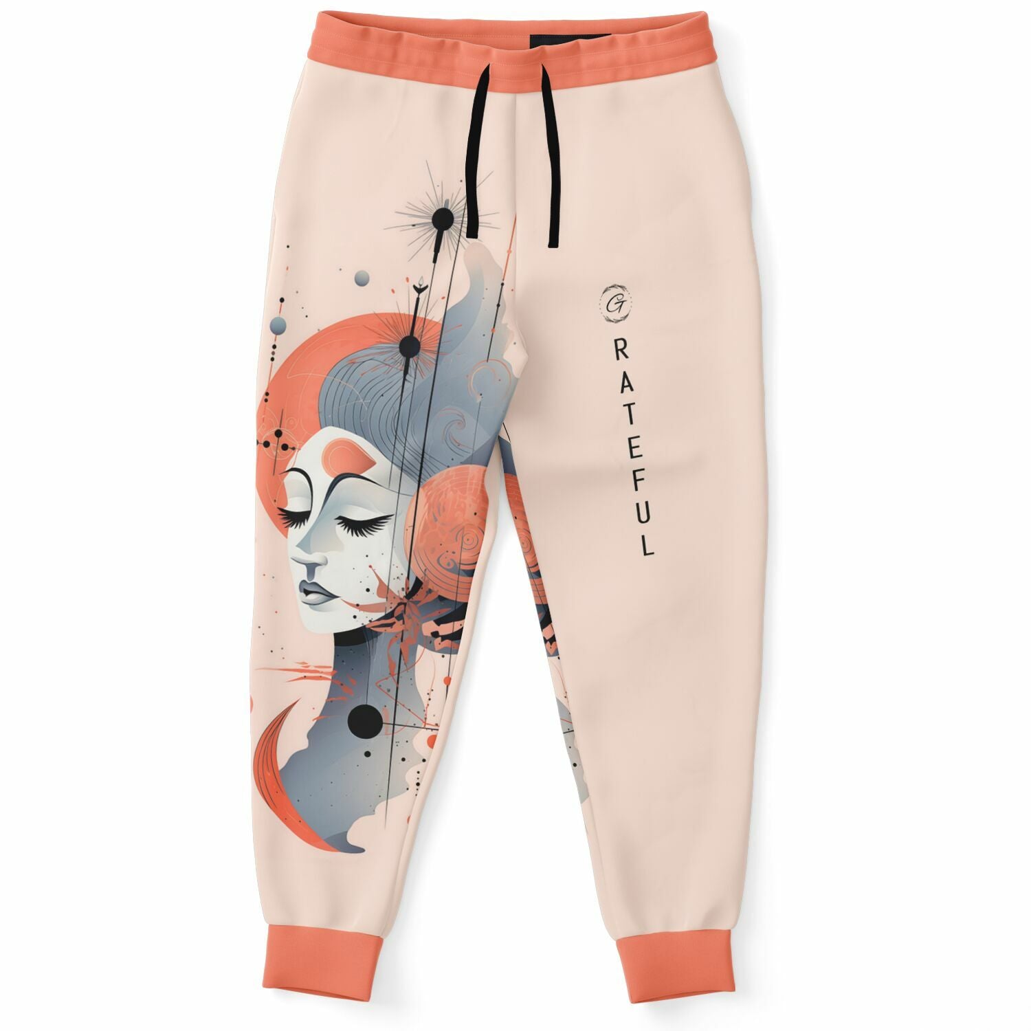 Surreal Cosmic Goddess Joggers – Abstract Feminine Art Sweatpants