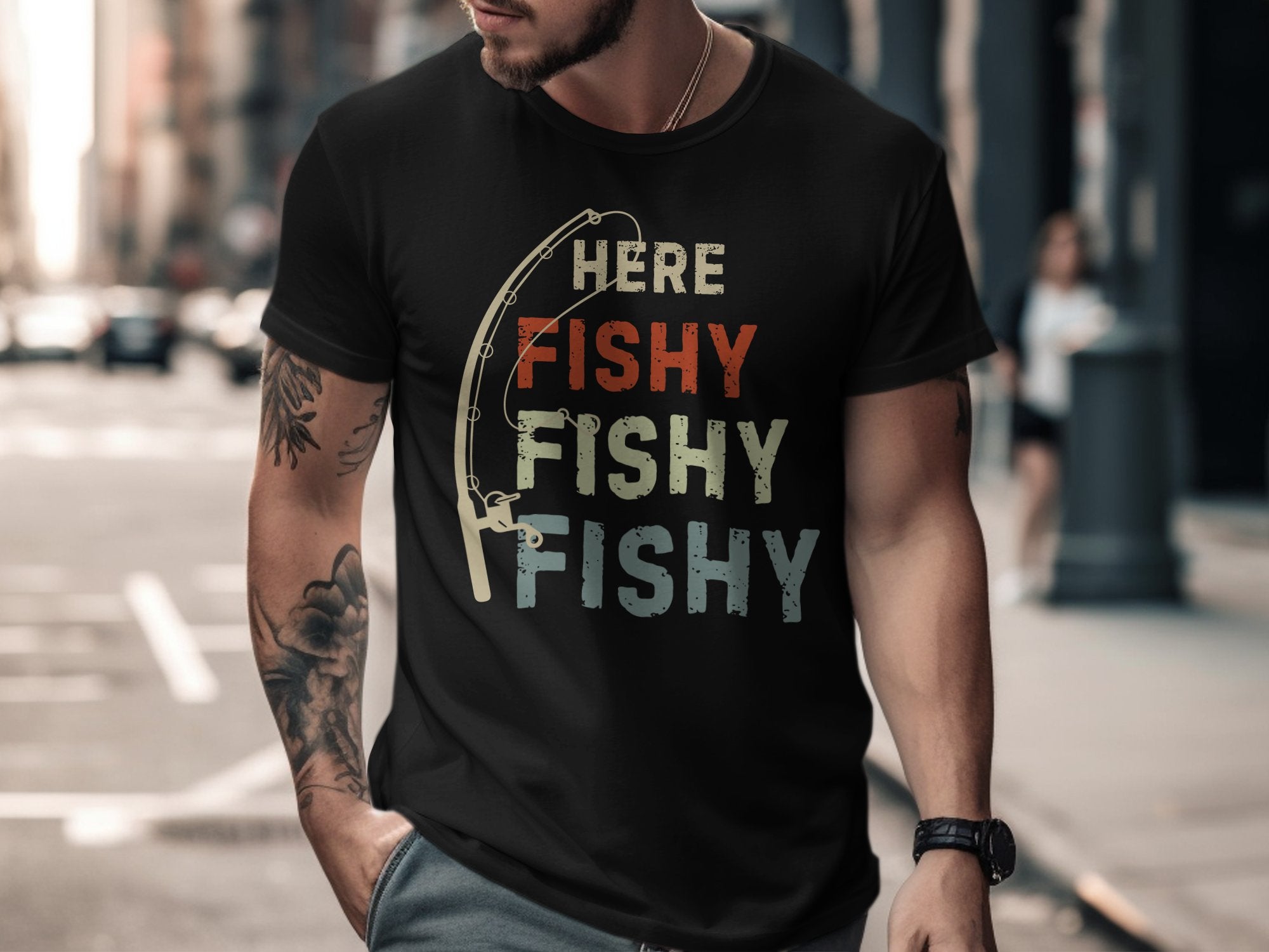 Here Fishy Fishy Fishy Fishing Lover Fun product type
