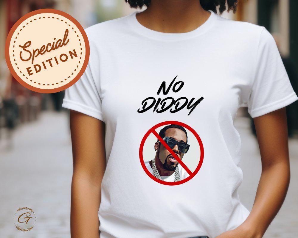Diddy T-Shirt Funny Graphic Tee, 'No Diddy' T-Shirt