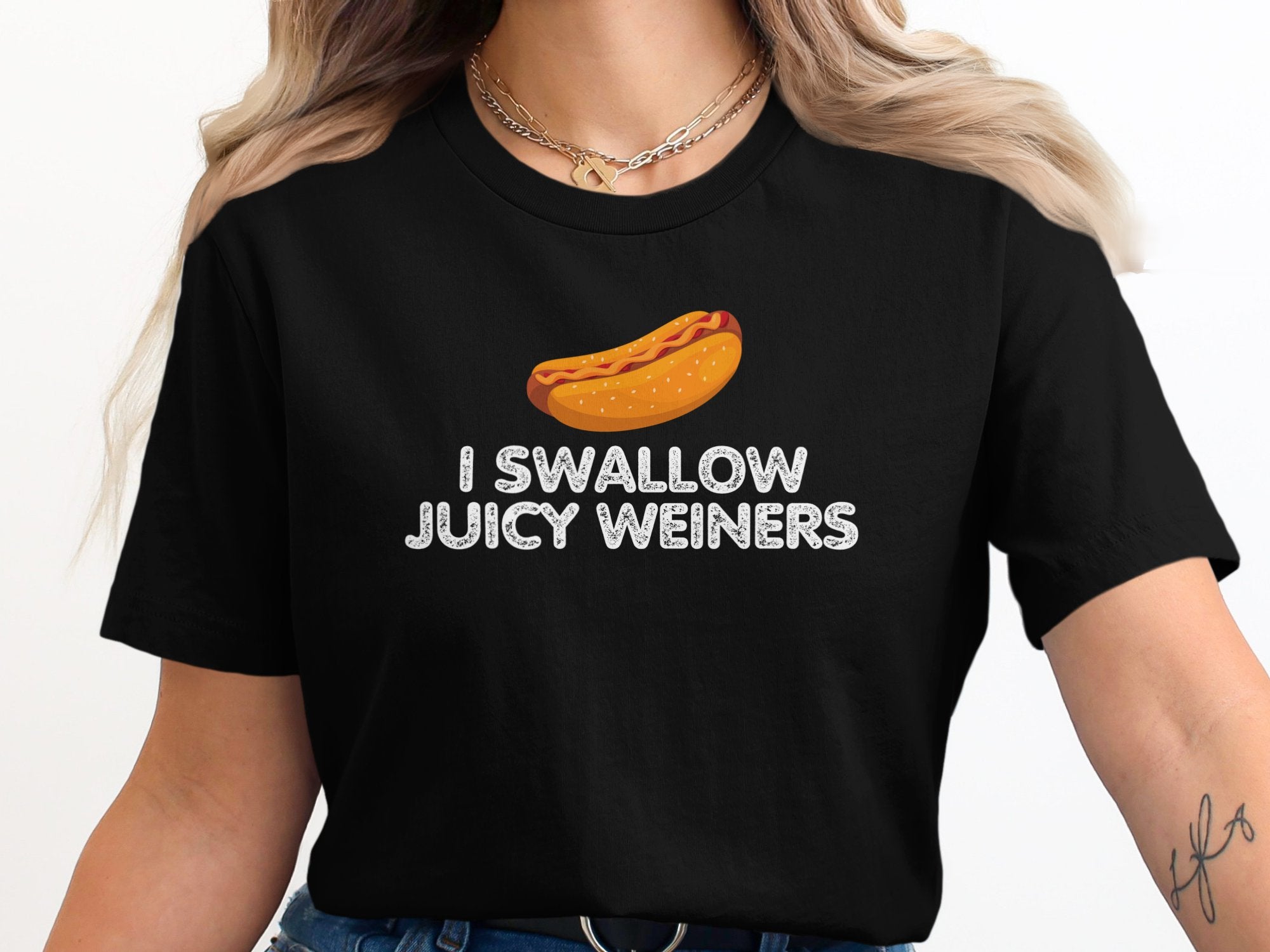 Funny Hot Dog Graphic Novelty T-Shirt humorous product type