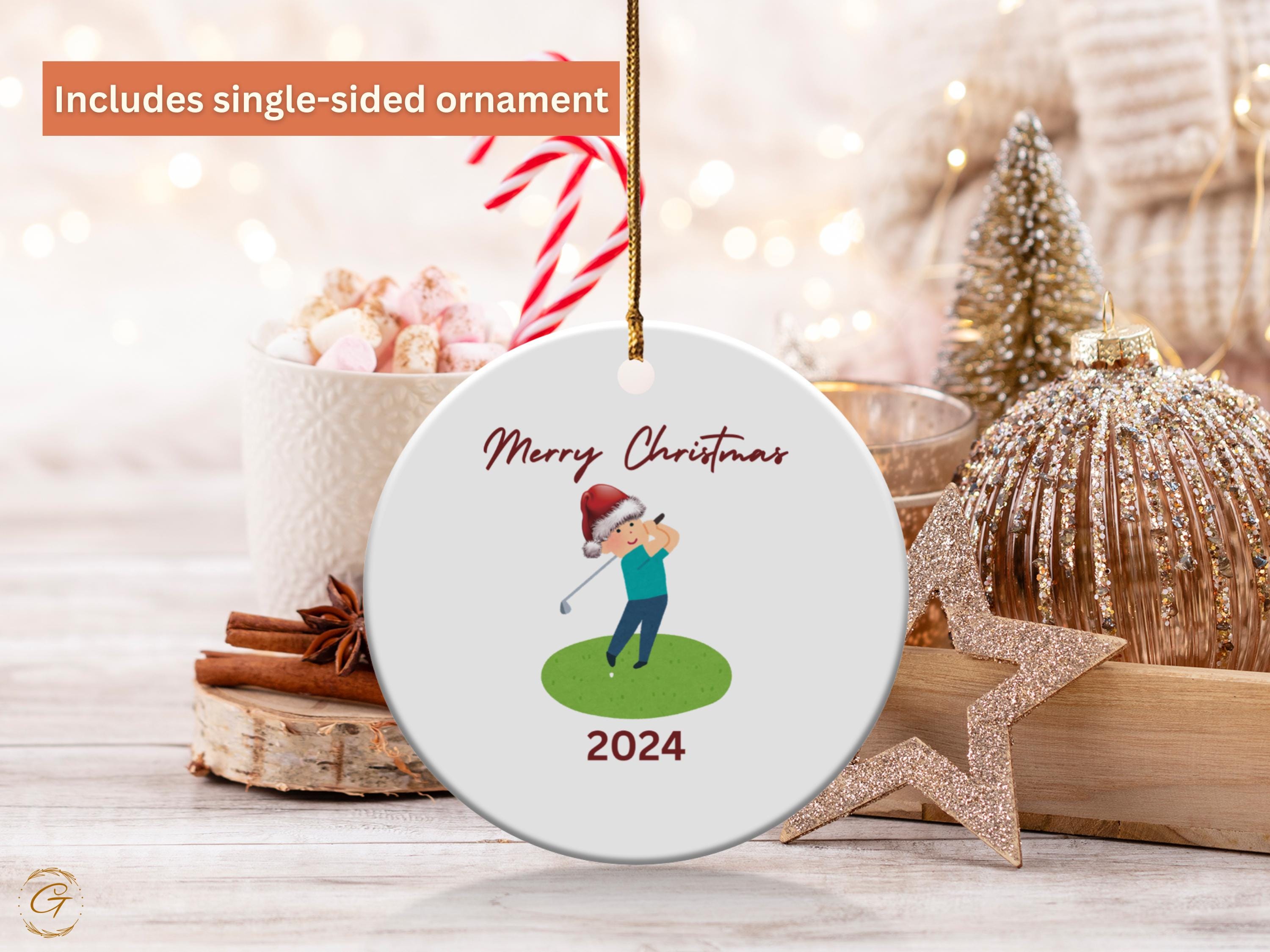 Golf Christmas Ornament, Merry Christmas 2024, Cute Golfer Christmas Decor, Fun Festive Holiday Decoration, Holiday Keepsake for Golf Lovers
