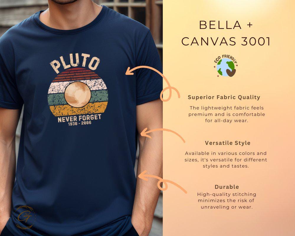 Retro Shirt Pluto Never Forget T-Shirt Nostalgic Planet Tee