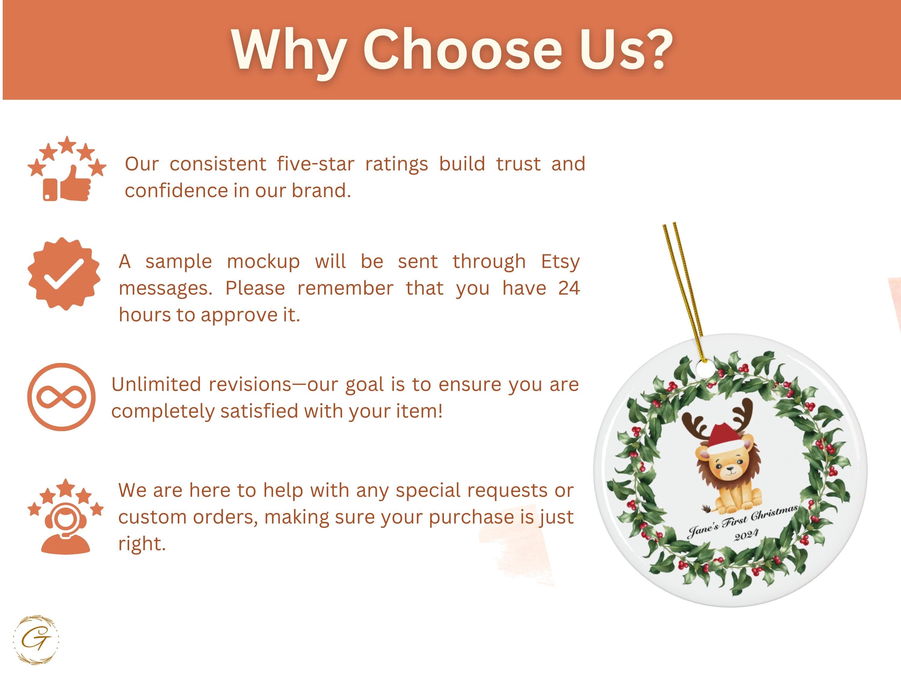 Personalized Baby's First Christmas Lion  Ornament 2024 Ornament