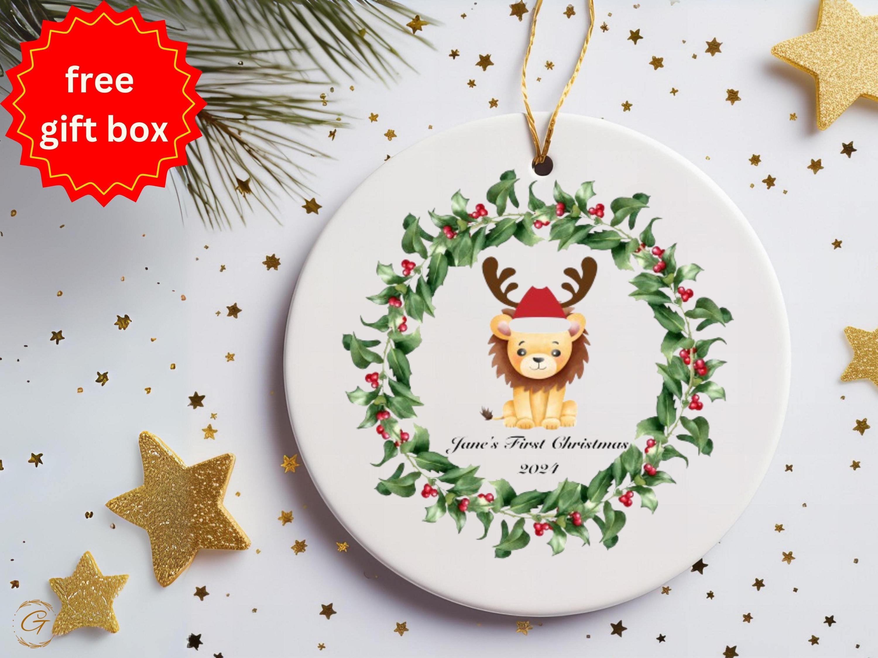 Personalized Baby's First Christmas Lion  Ornament 2024 Ornament