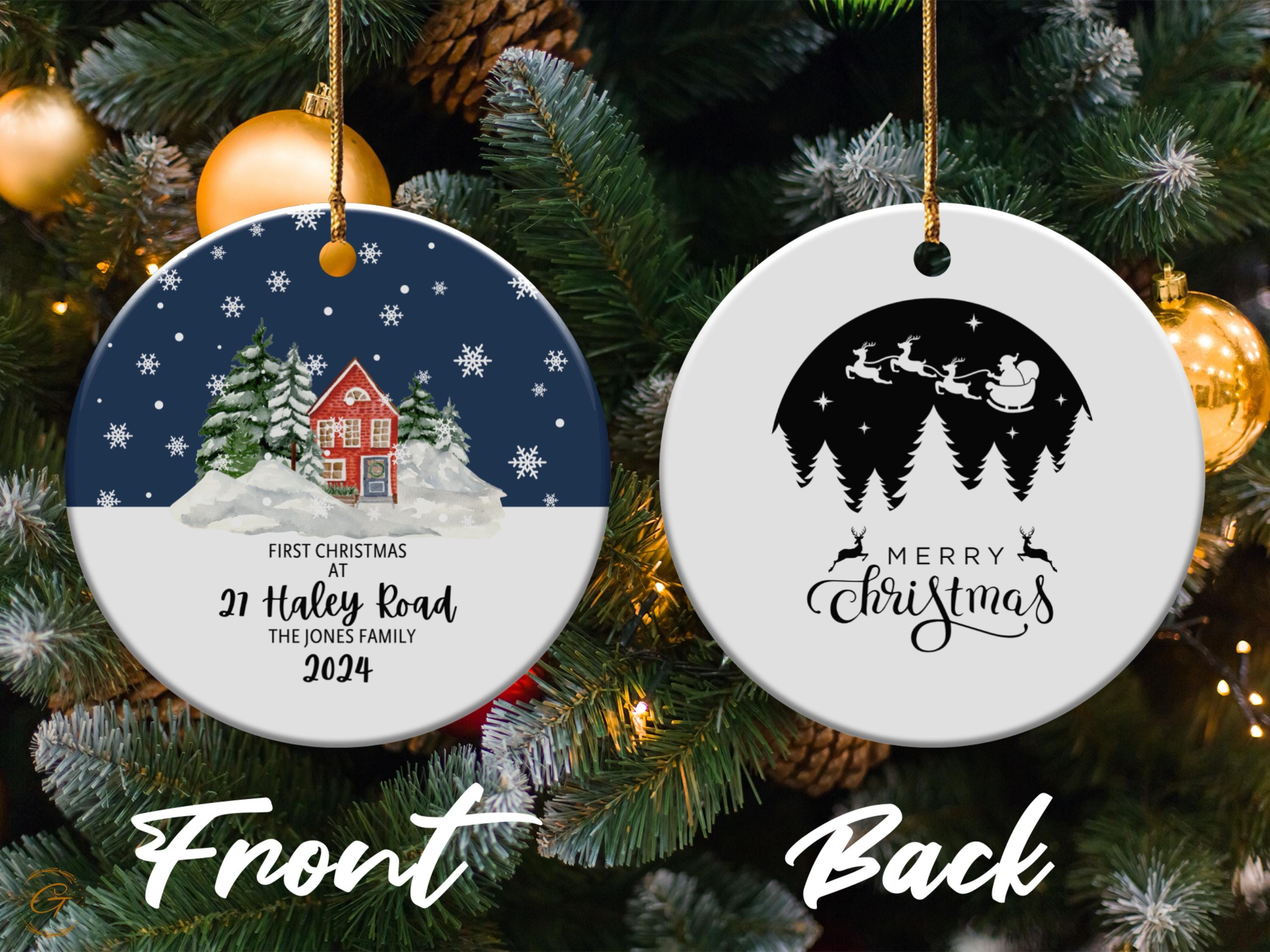 Personalized First Christmas Ornament, Custom Address Holiday Decorations, Personalized Housewarming Gift Family Keepsakes 2024, Home Decors