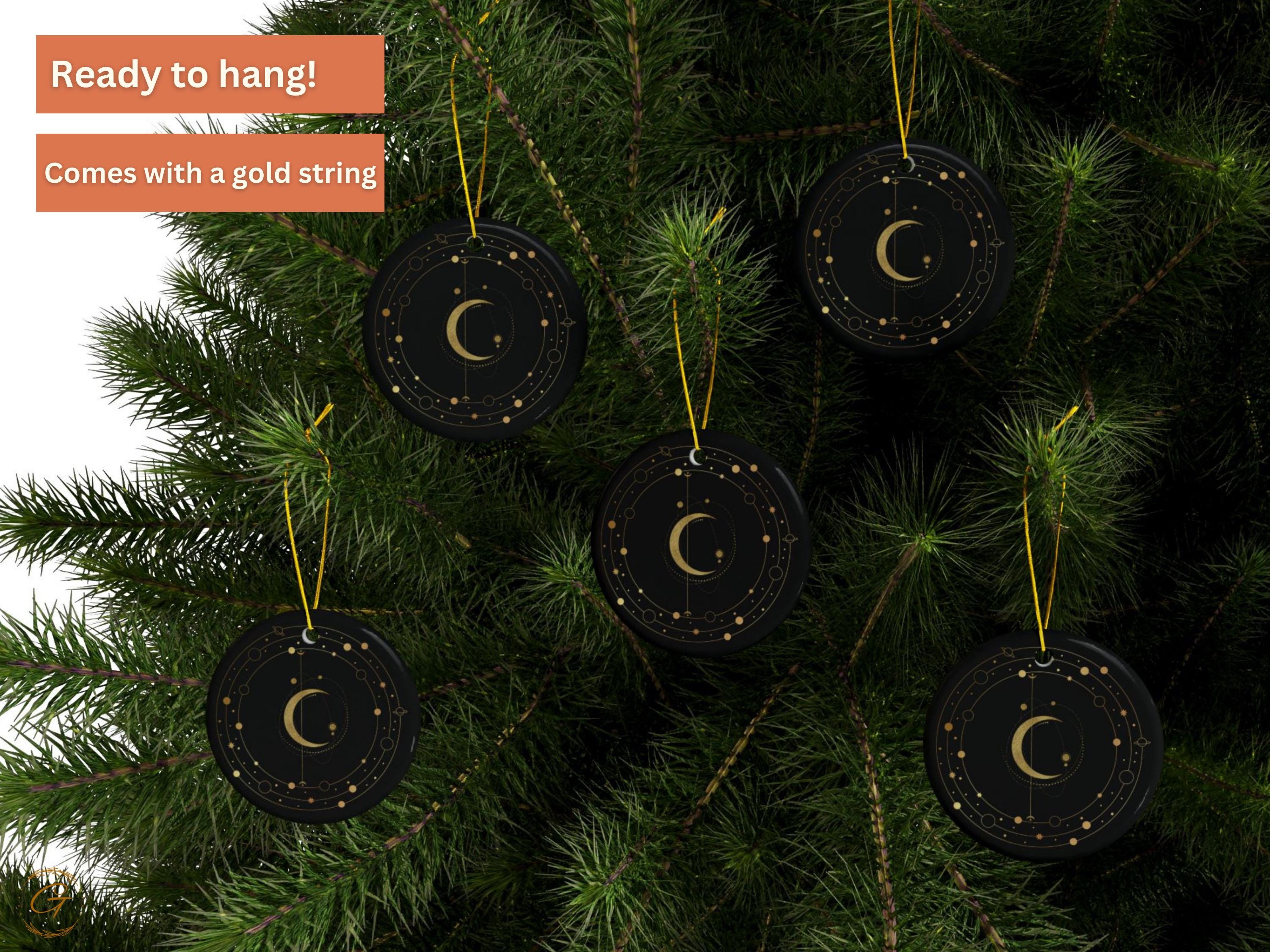 Celestial Moon Phase Ornament, Astronomical Home Art Decor