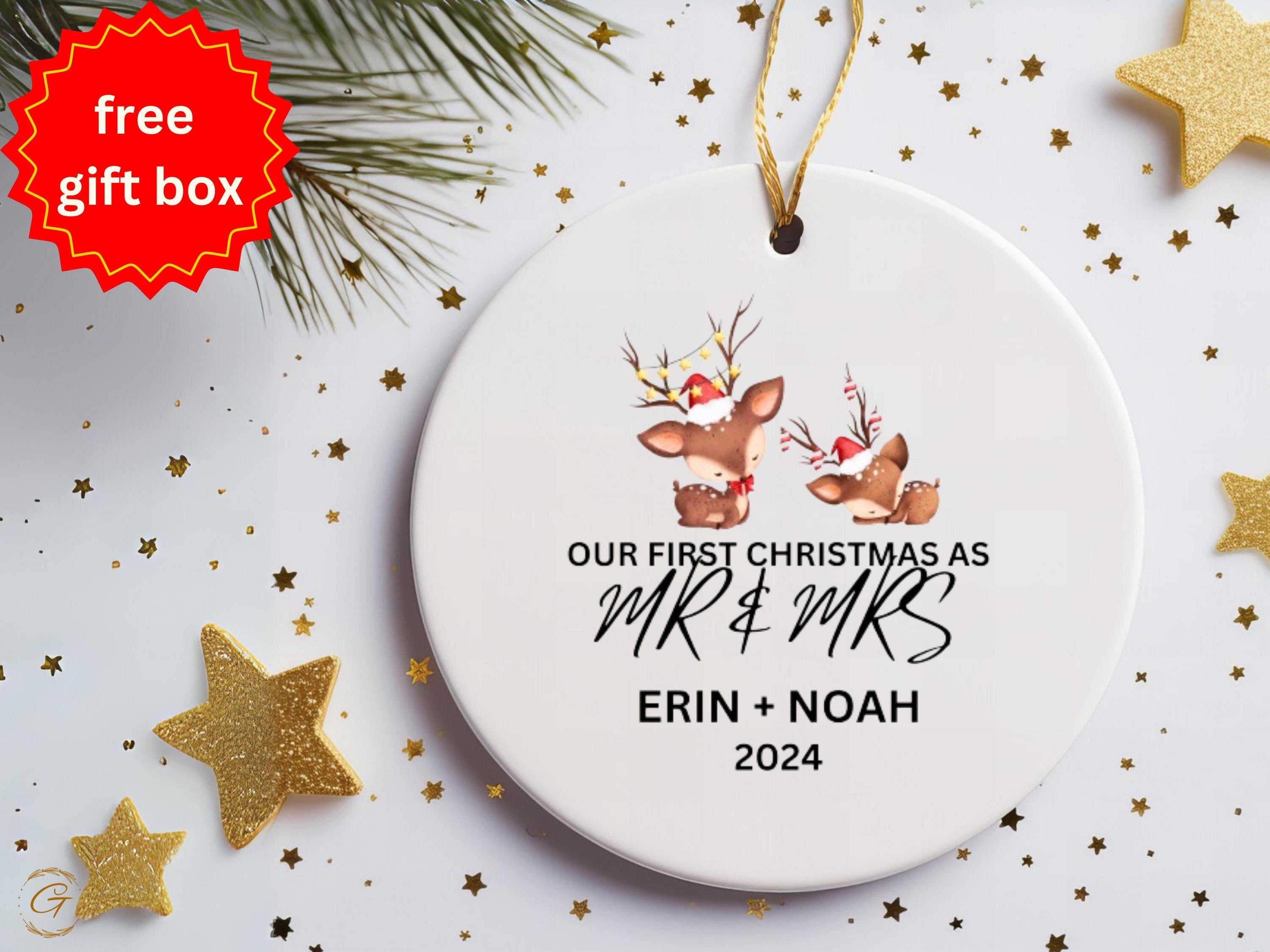 Personalized First Christmas As Mr and Mrs Ornament, Couples Christmas Ornament 2024, Custom Family Holiday Decor Gift, Family Keepsake Gift