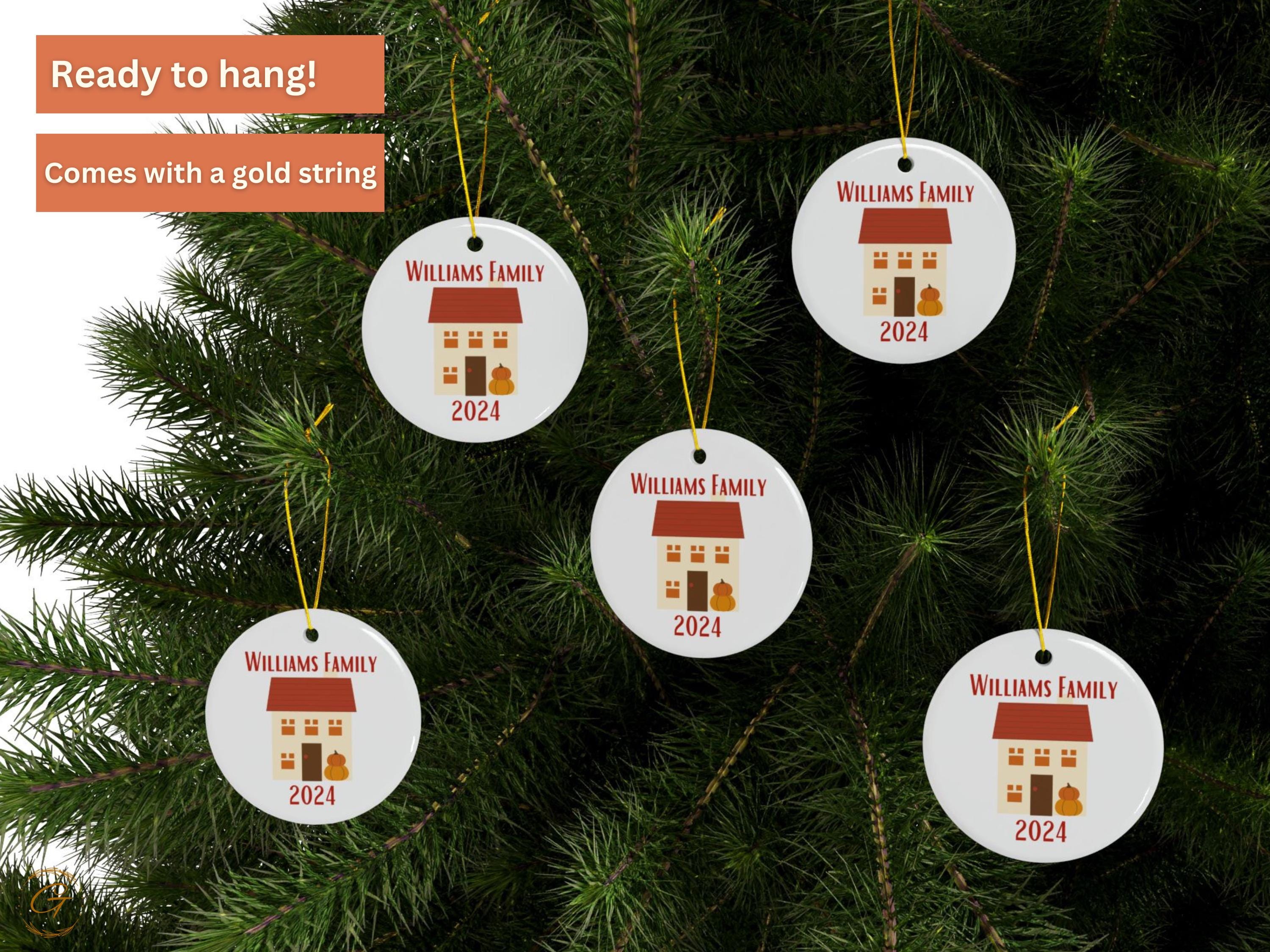 Custom Family House Ornaments, Personalized Family Christmas Ornament 2024 , Home Decor Gifts for New Homeowners, Unique Holiday Decorations