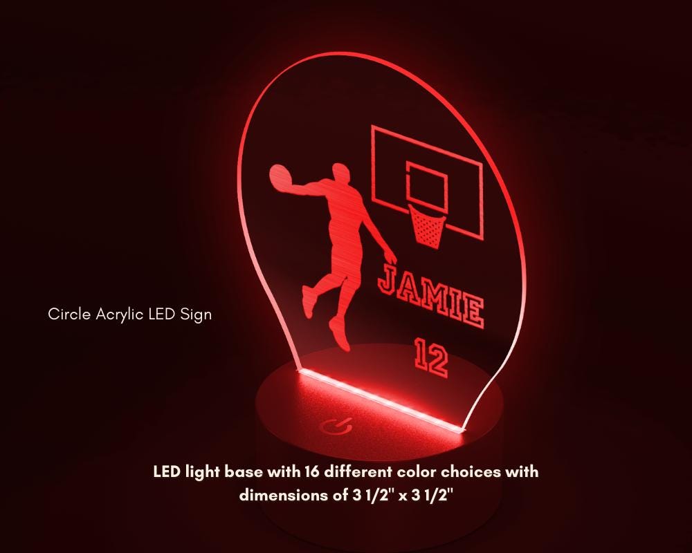 Hoop Personalized Name Circle Acrylic LED Sign