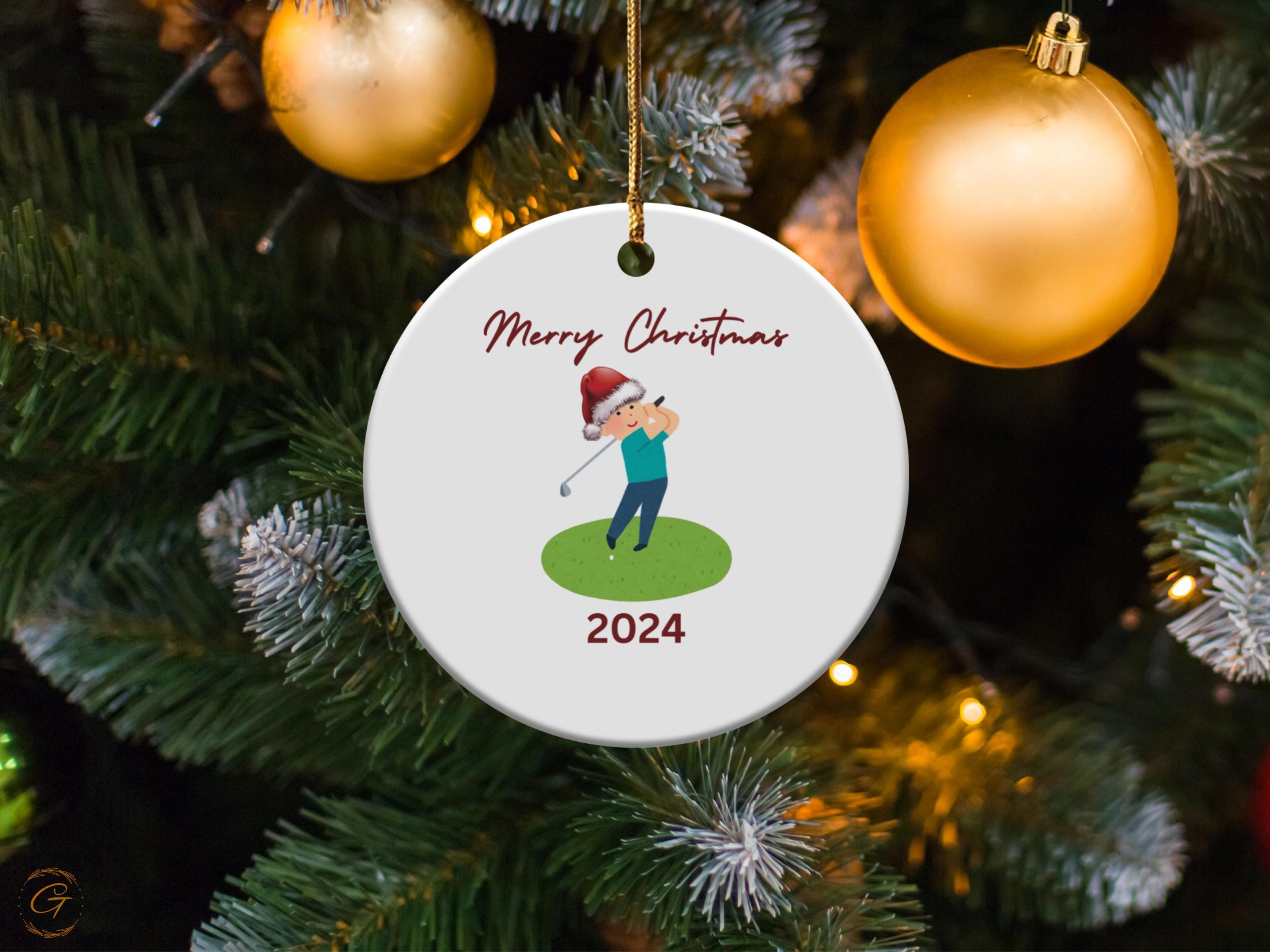 Golf Christmas Ornament, Merry Christmas 2024, Cute Golfer Christmas Decor, Fun Festive Holiday Decoration, Holiday Keepsake for Golf Lovers