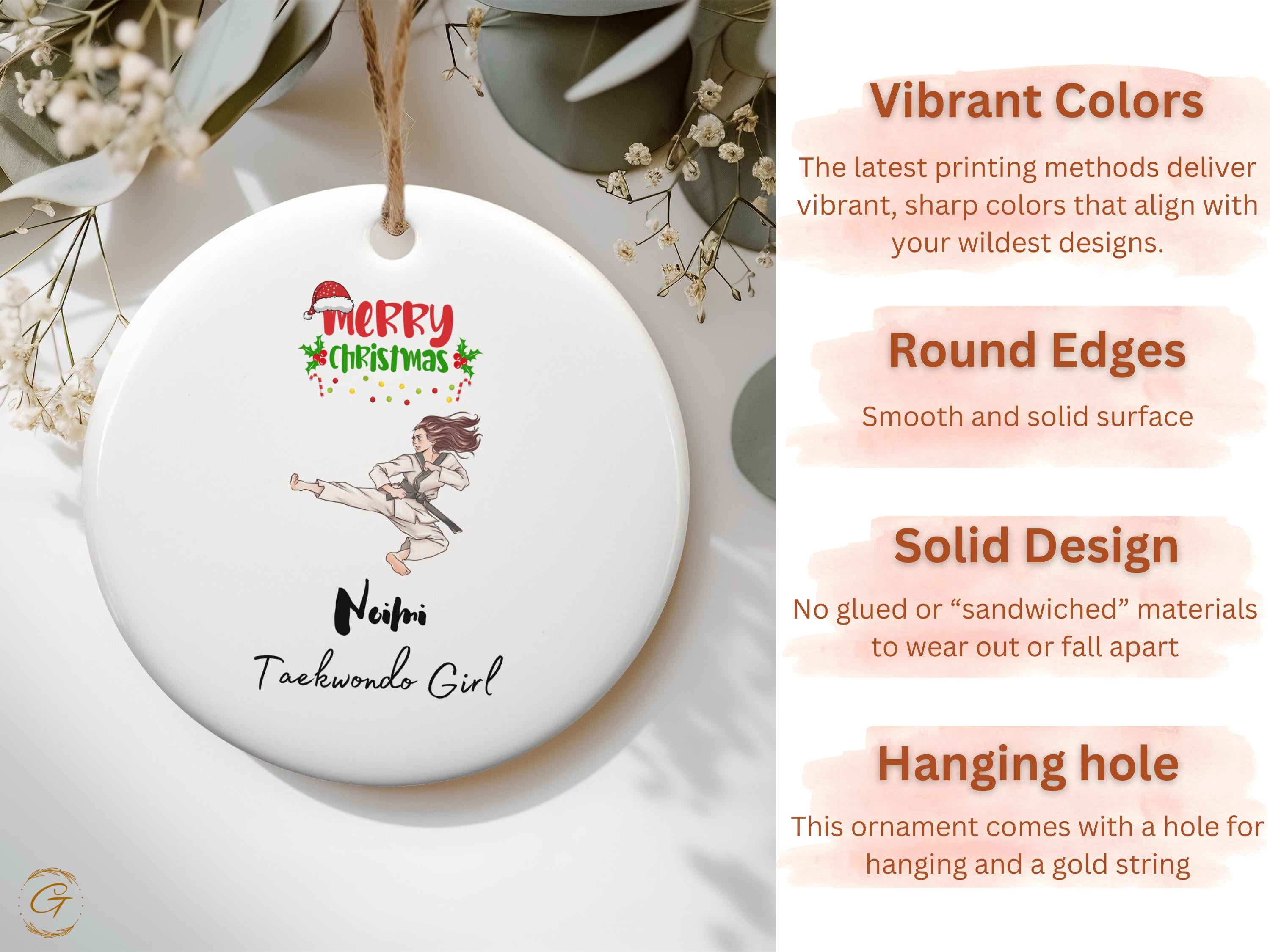Personalized Taekwondo Ornament