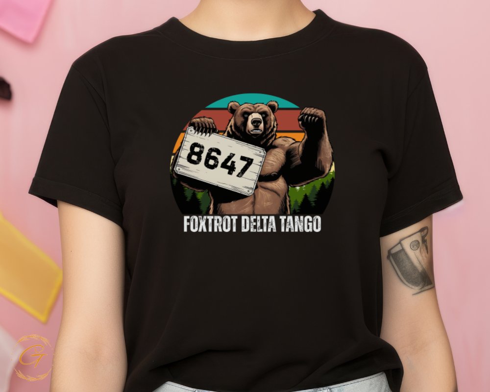 Foxtrot Delta Tango Bear Graphic Tee Shirt product type