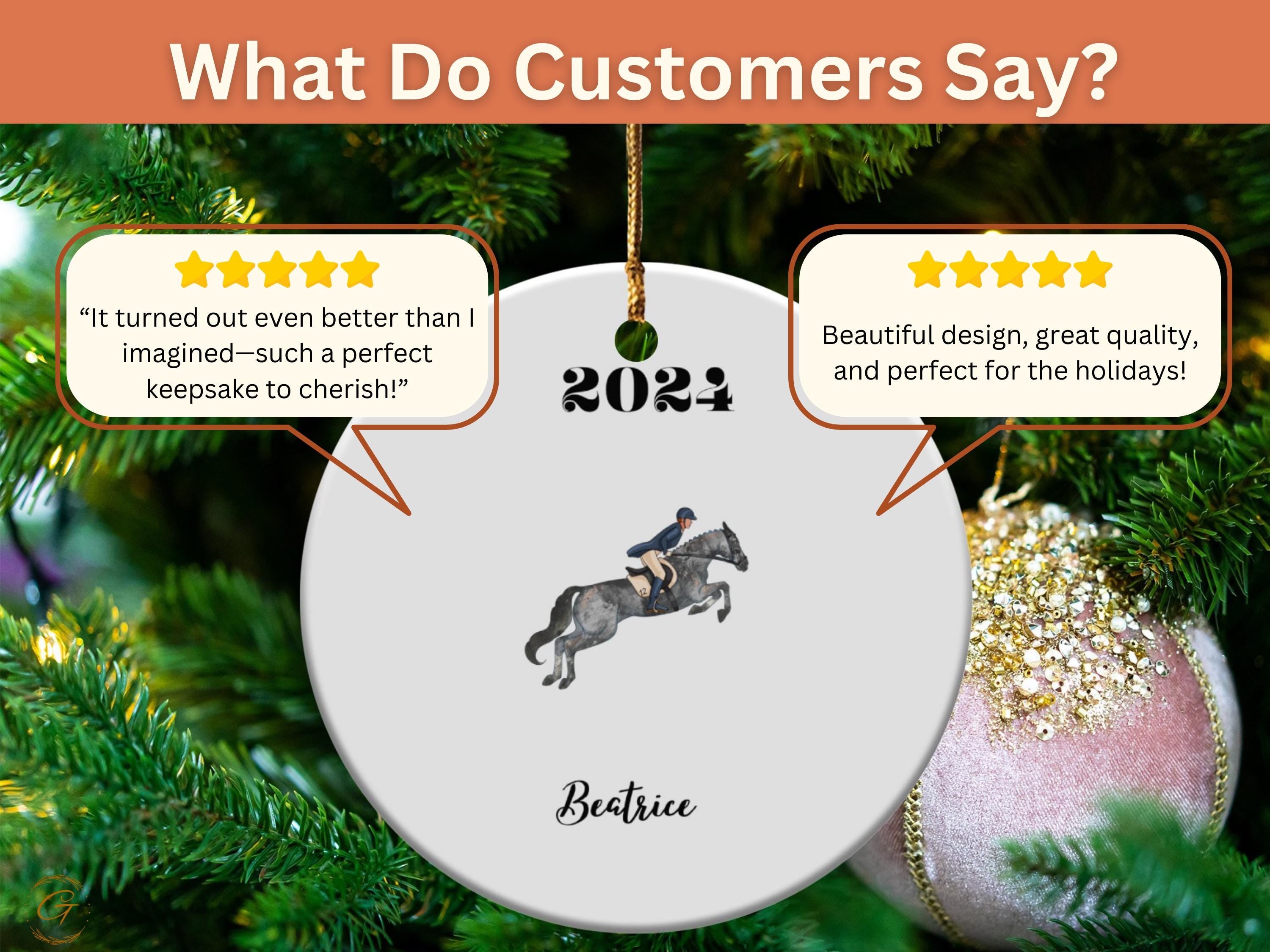 Custom Horse Rider Ornaments 2024 - Personalized Ornament with Name