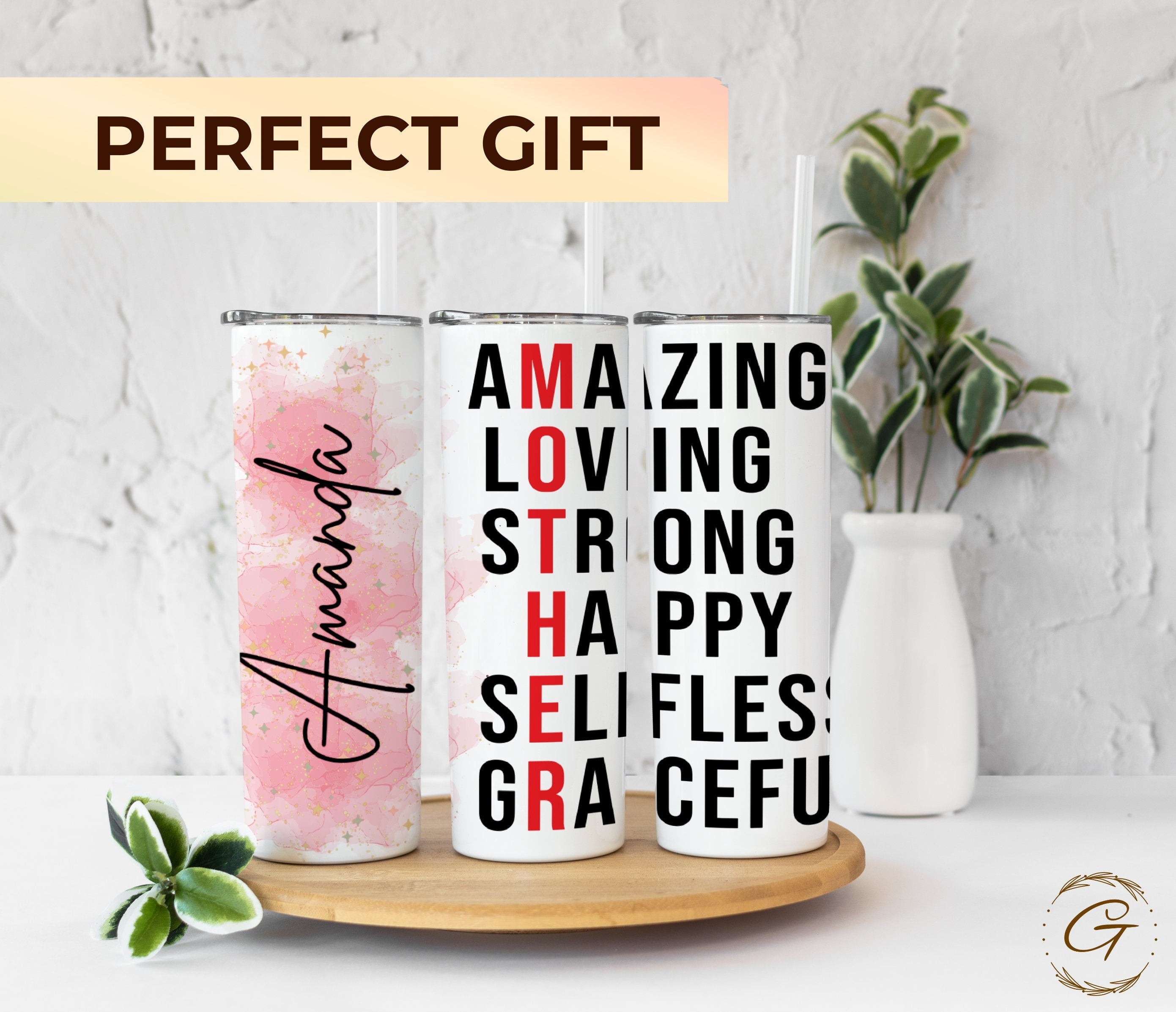 Personalized Mom Tumbler, Custom Mom Adjectives Design