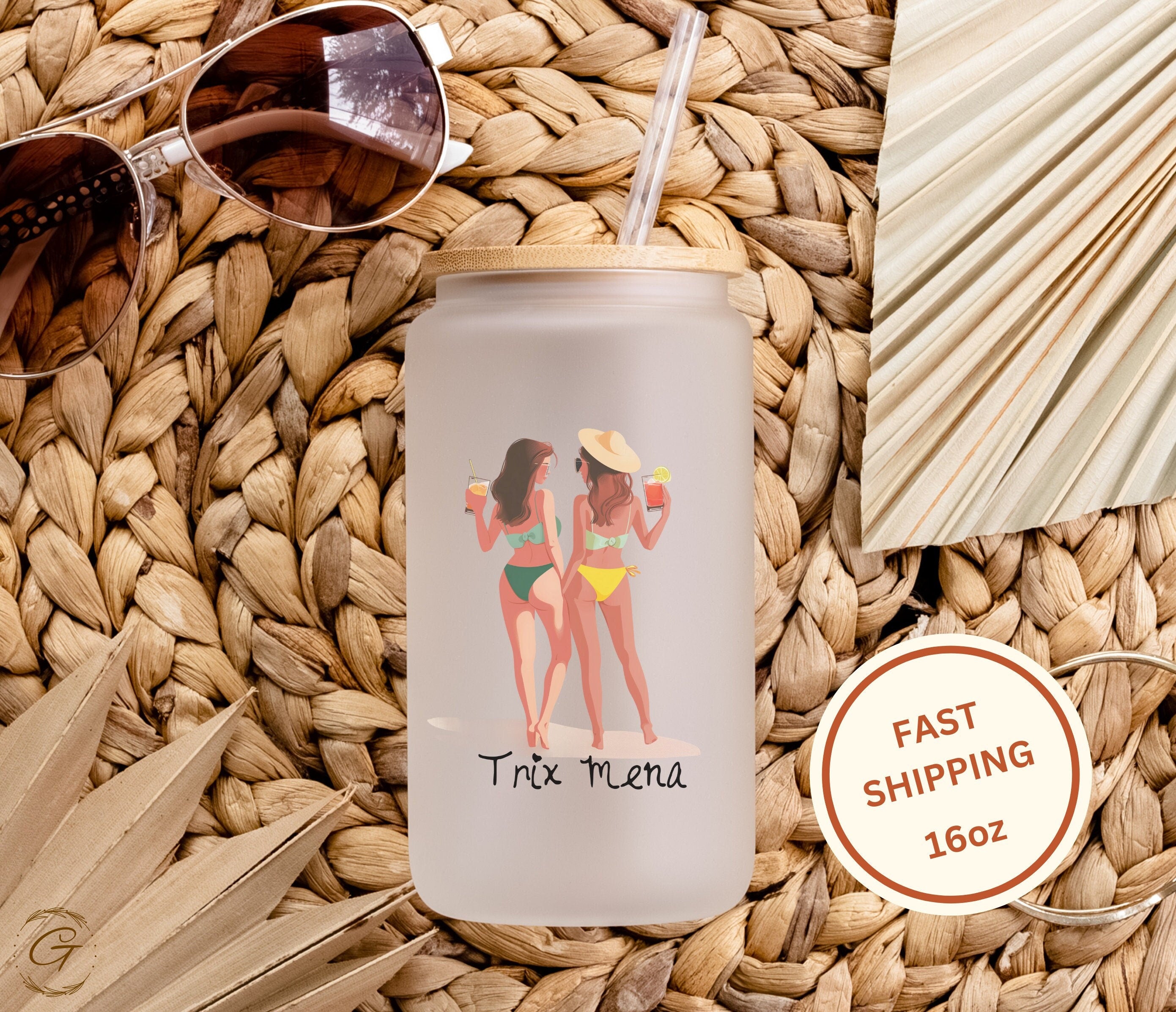 Are We Drunk Summer Design Frosted Glass Cup Tumbler