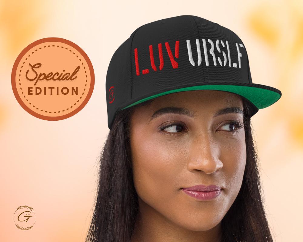 LUV URSELF Snapback Hat, Embroidered Adjustable Cap