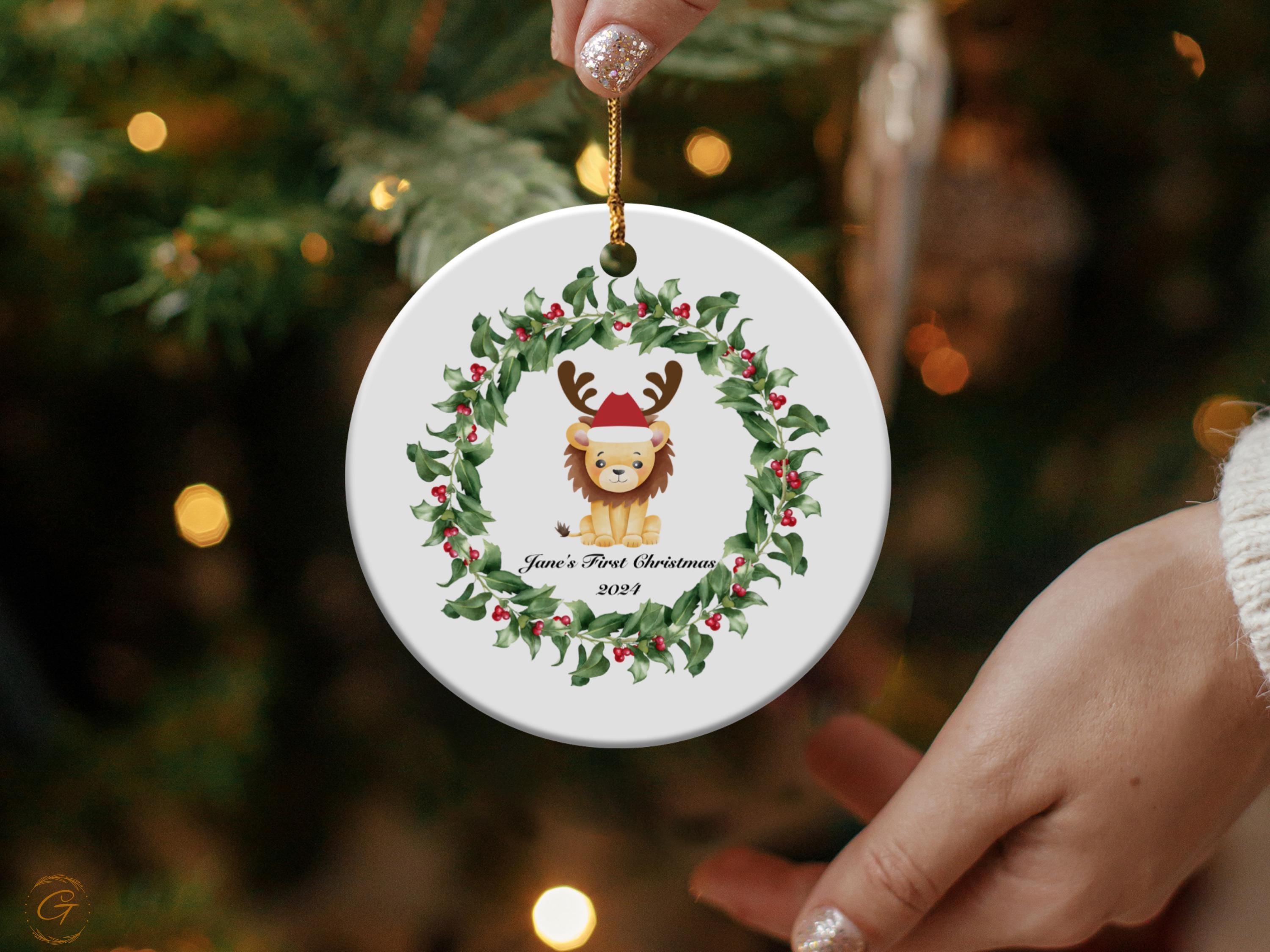 Personalized Baby's First Christmas Lion  Ornament 2024 Ornament