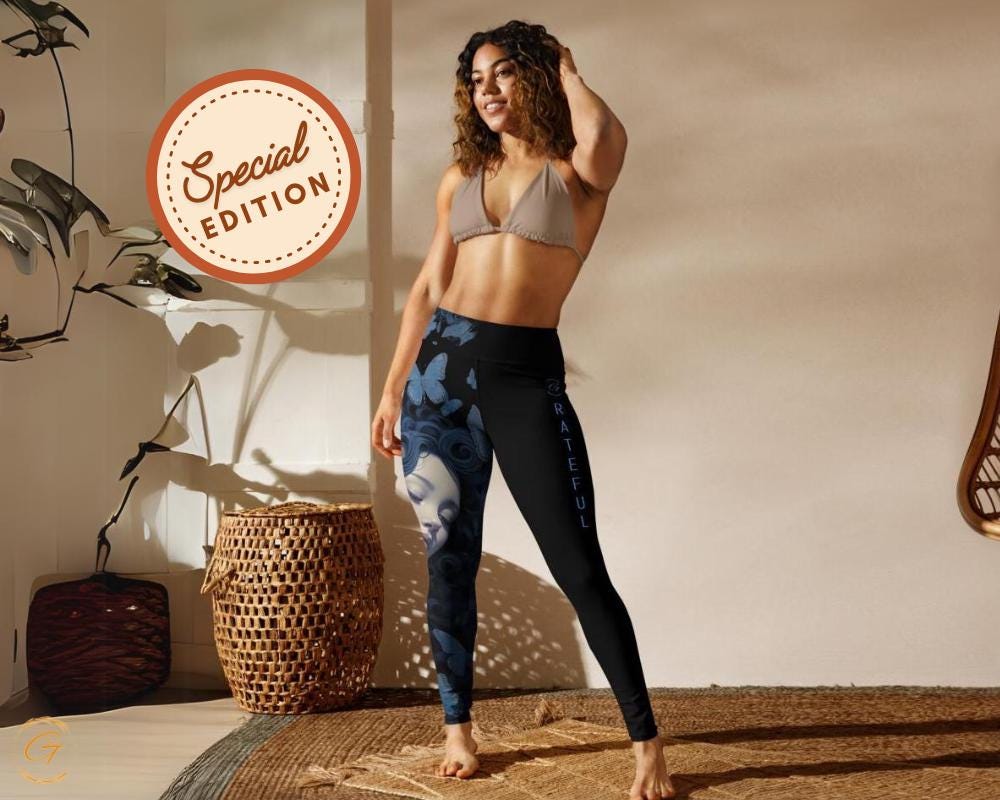 Mythical Boho Workout Pants, Fairy Goddess Activewear for Women