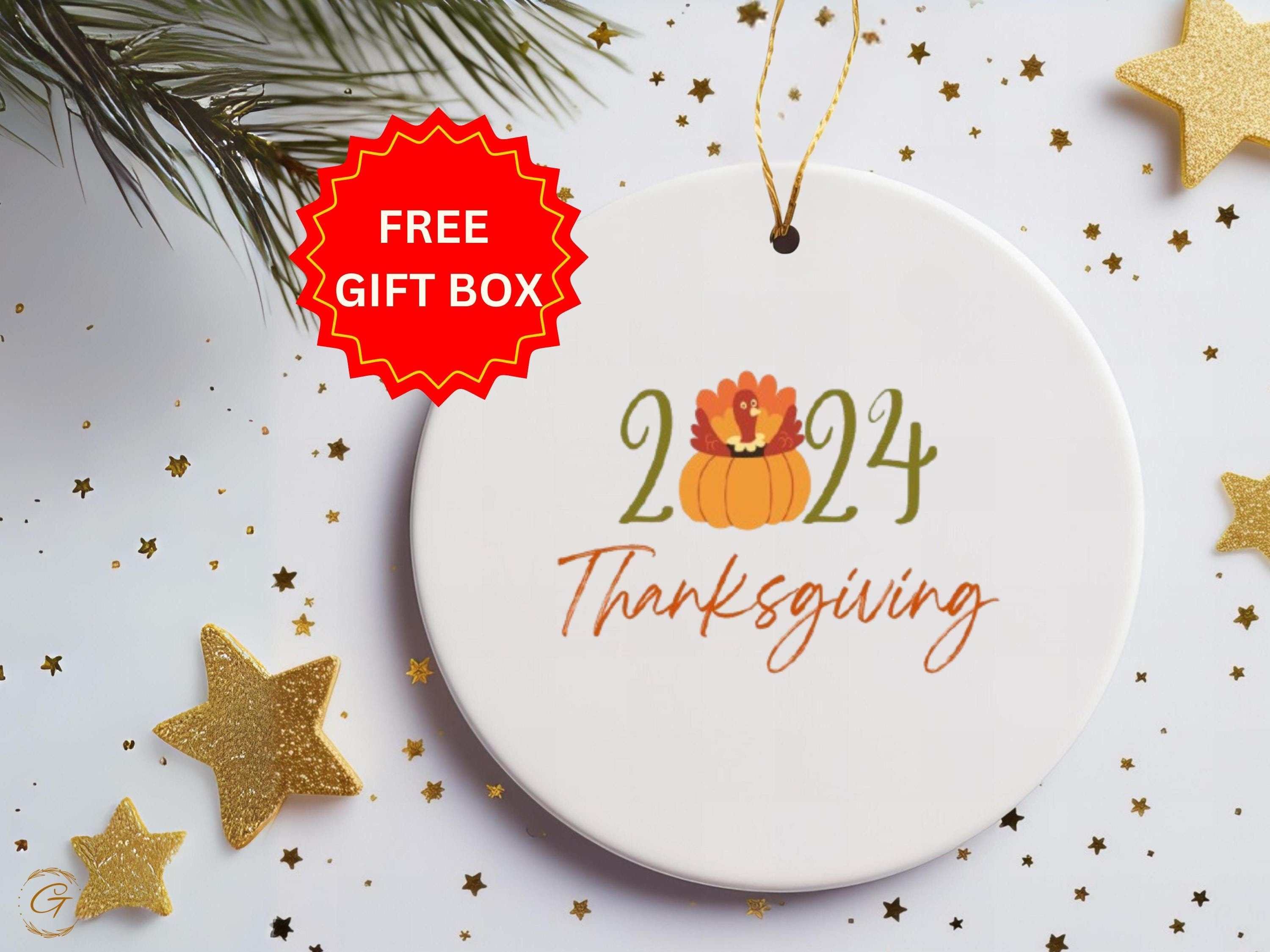 Thanksgiving Ornament 2024, Turkey and Pumpkin Thanksgiving Keepsakes, Holiday Celebration Ornaments, Festive Home Decoration, Holiday Gifts