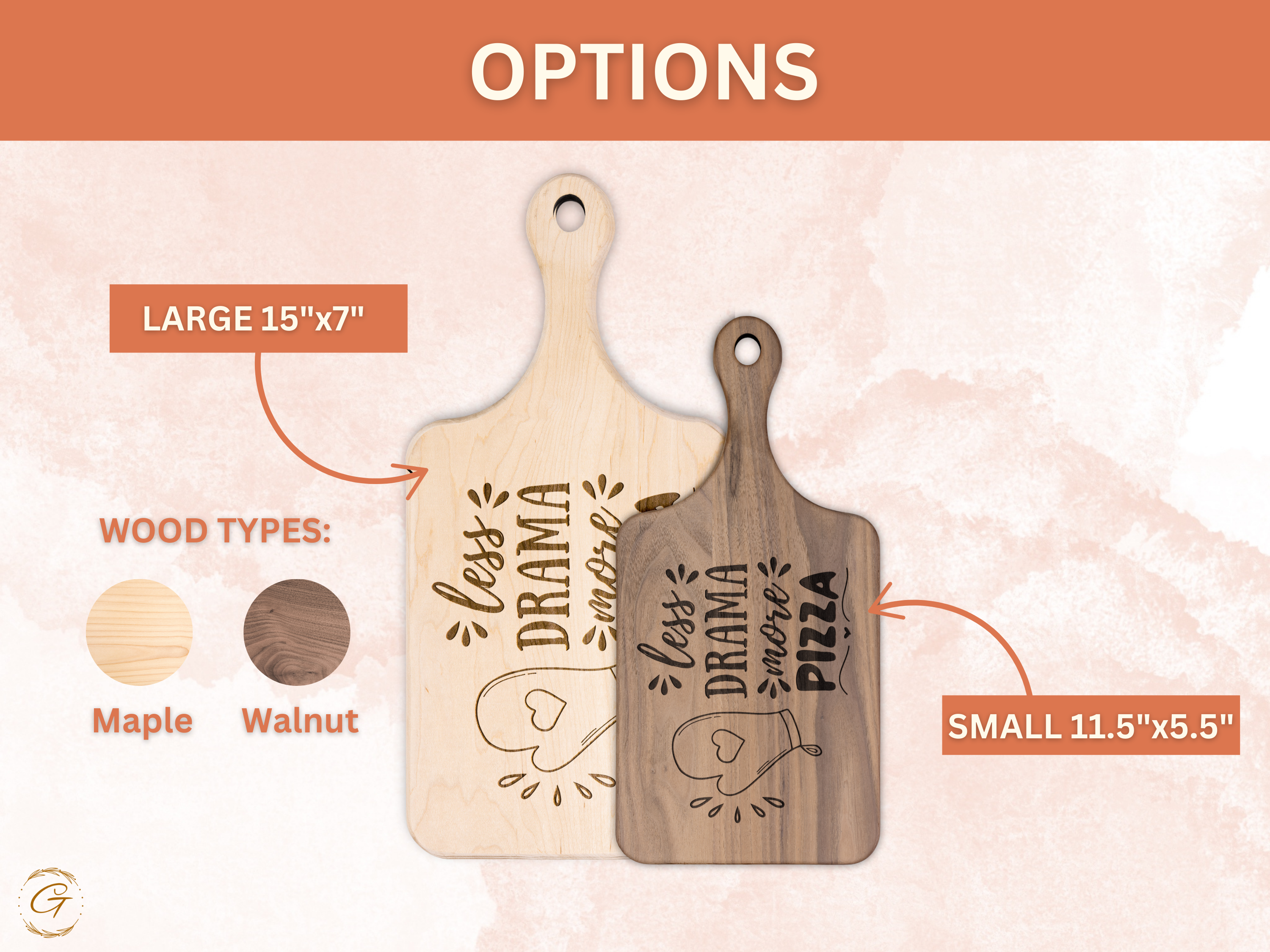 Less Drama More Pizza Cutting Board