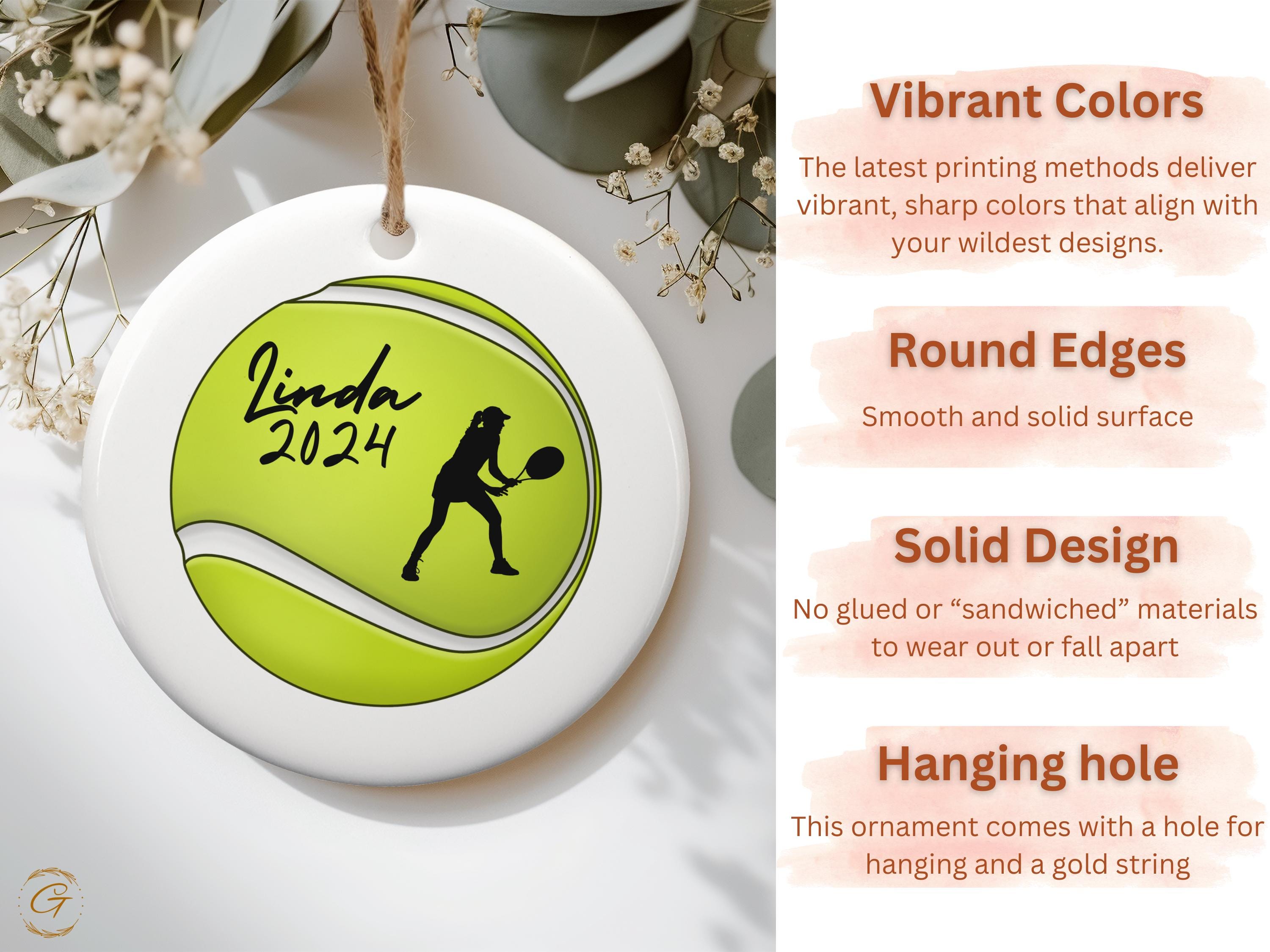Personalized Tennis Ornament, Custom Tennis Ball Decoration, Sports Lover Gift, Tennis Player Keepsake, Unique Tennis Gift, Holiday Keepsake
