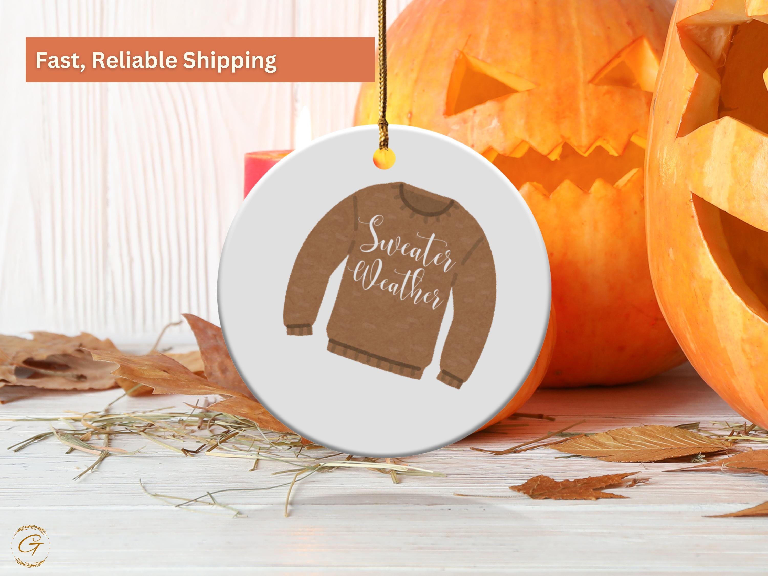 Cozy Sweater Weather Ceramic Ornament