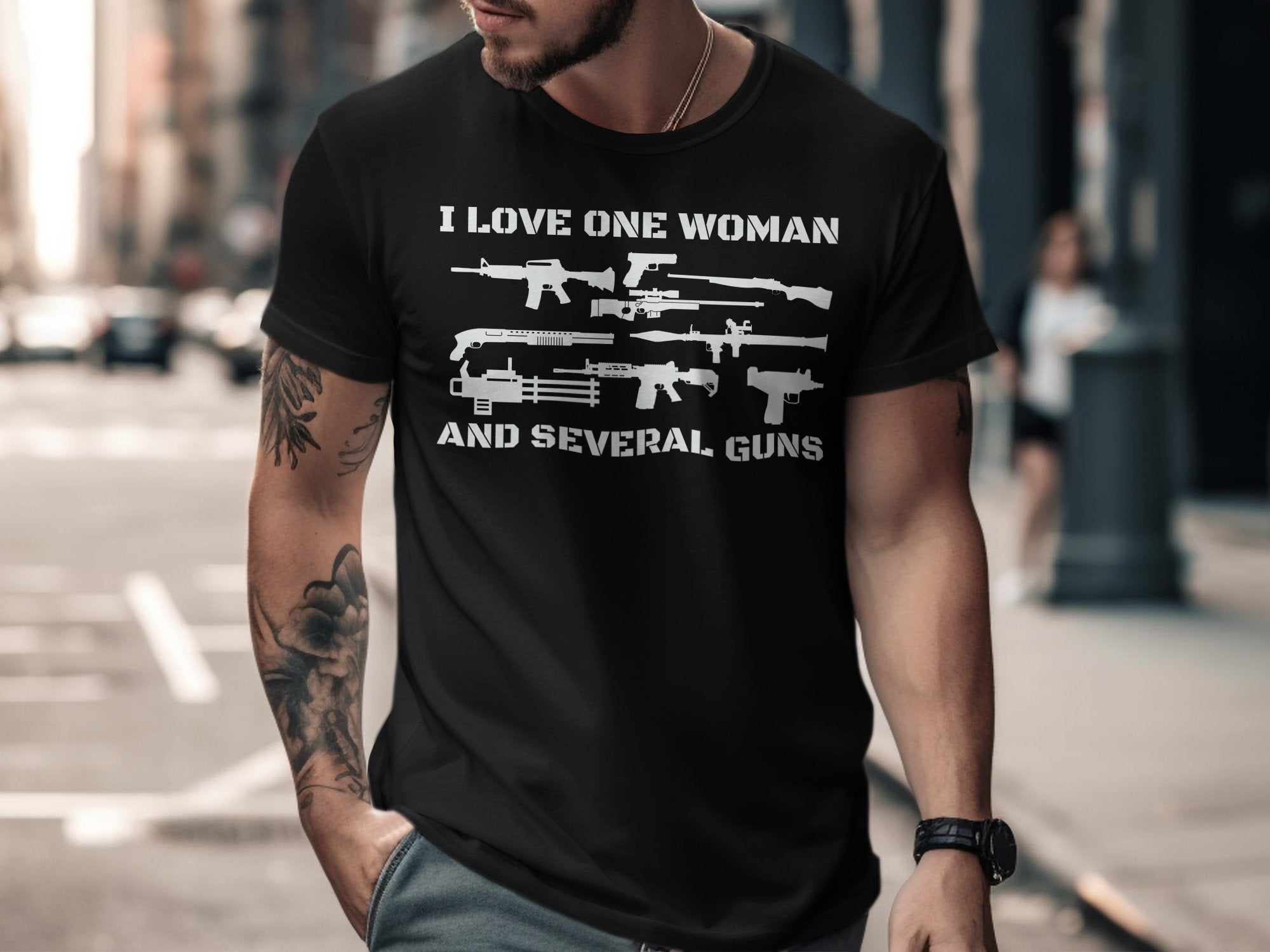 I Love One Woman and Several Guns T-shirt product