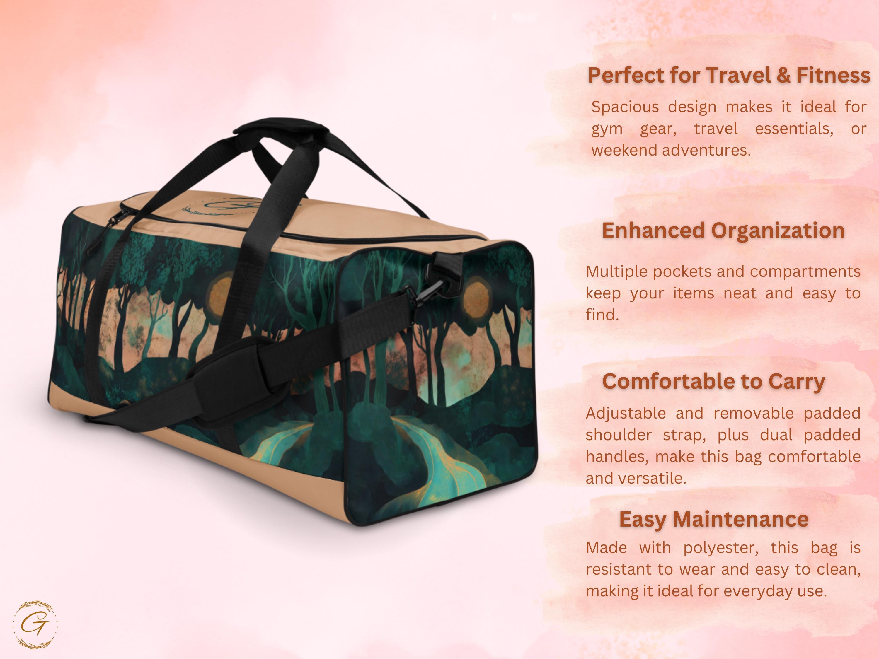 Forest Scene AOP Duffel Bags - Nature-Inspired Gym Bag, Stylish Weekender, Durable Travel Bags for Outdoor Lovers, Perfect for Men and Women