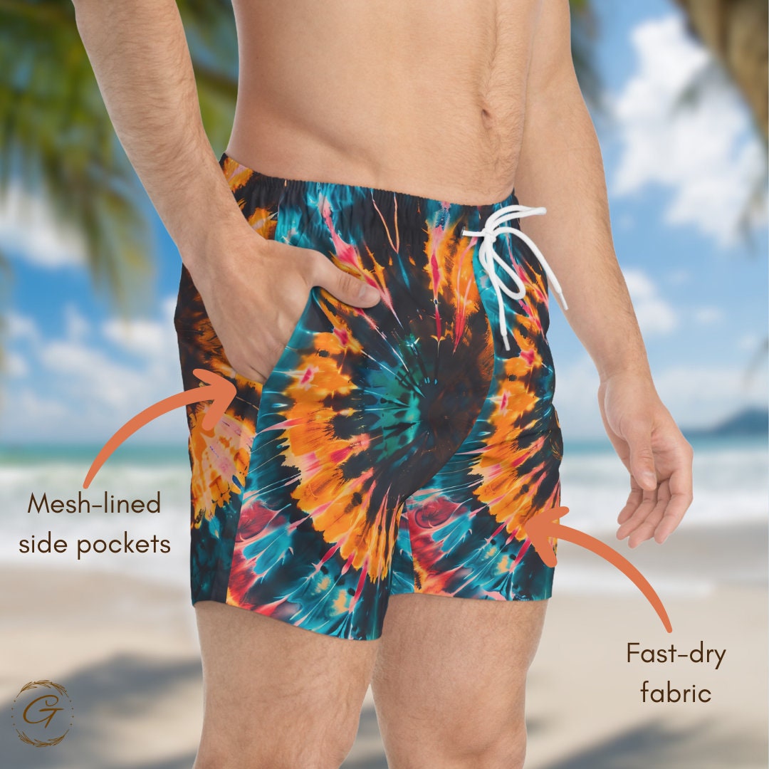 Tie Dye Vibrant AOP Swim Trunks