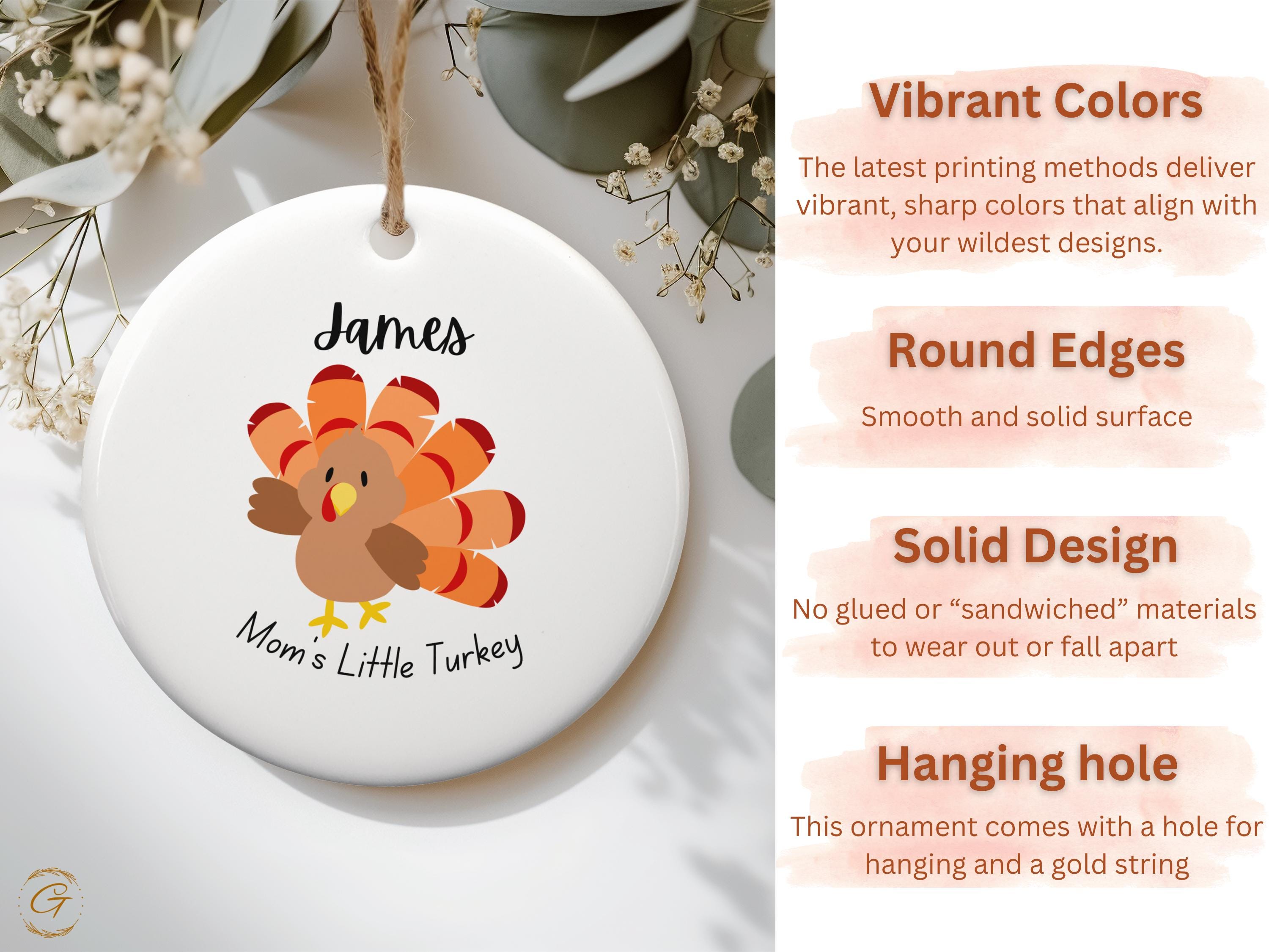 Thanksgiving Turkey Ornament, Cute Holiday Decor, Turkey Decoration, Kids Room Decor, Fall Ornament Turkey Lover Gift, Holiday Keepsake Gift