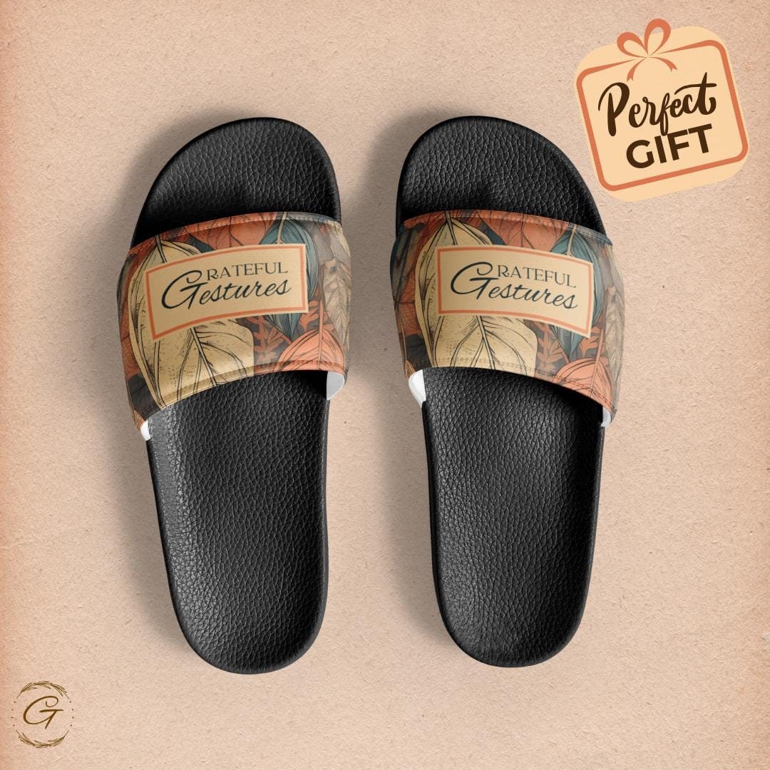 Men’s Pastel Earth Floral Slides