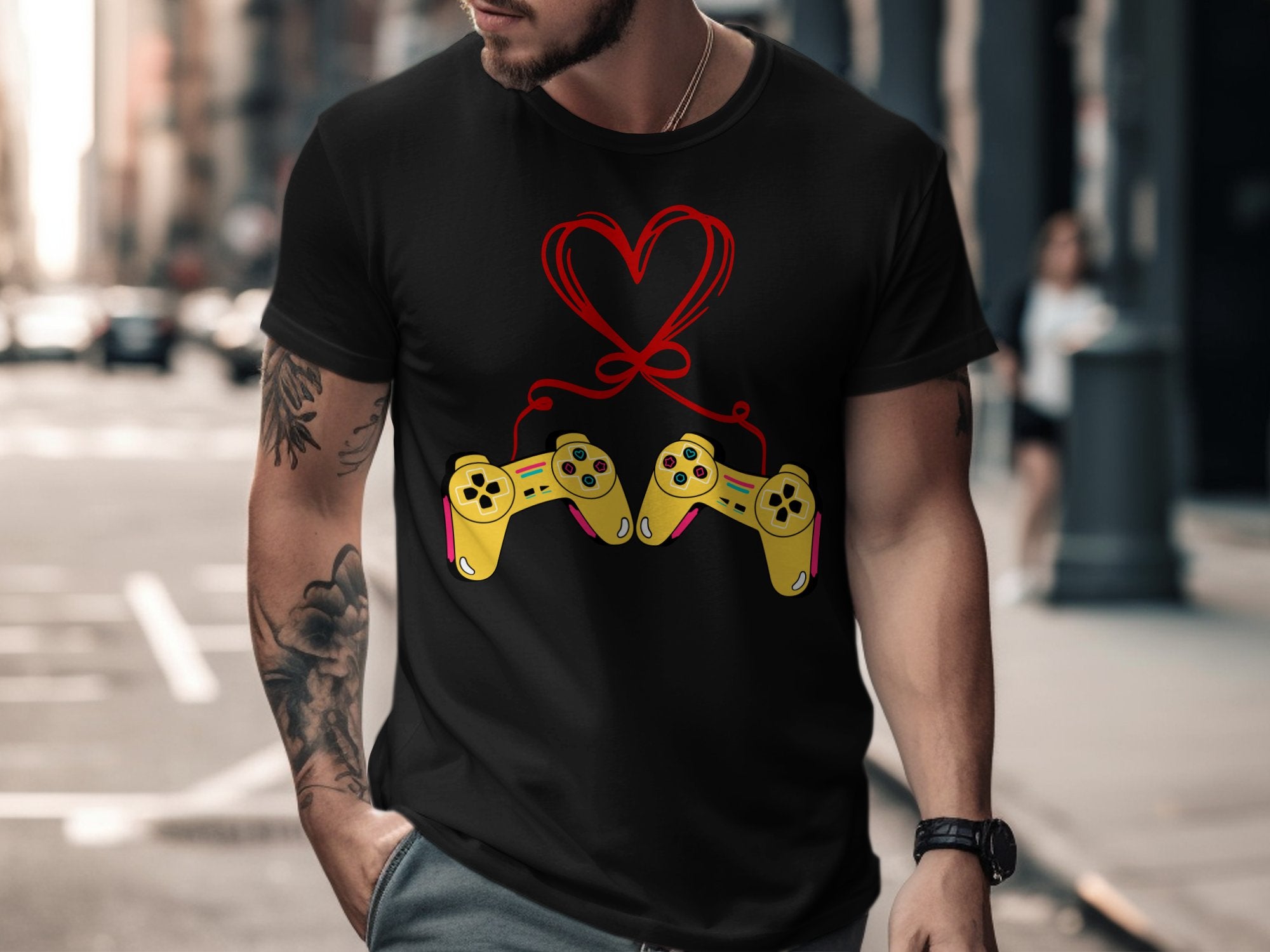 Heart and Game Controllers Graphic T-shirt product