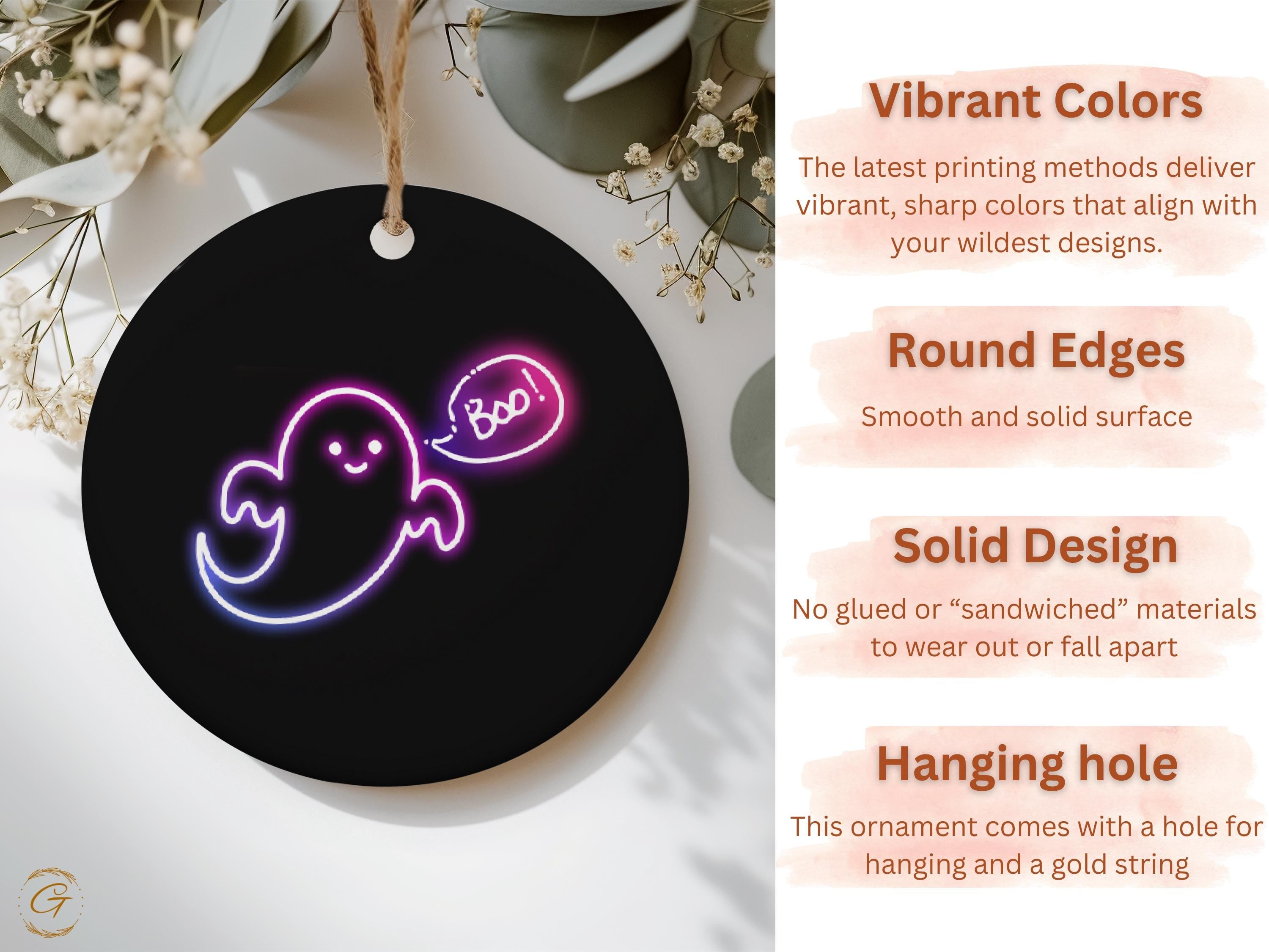 Halloween Neon Ghost Ornament, Halloween Decors