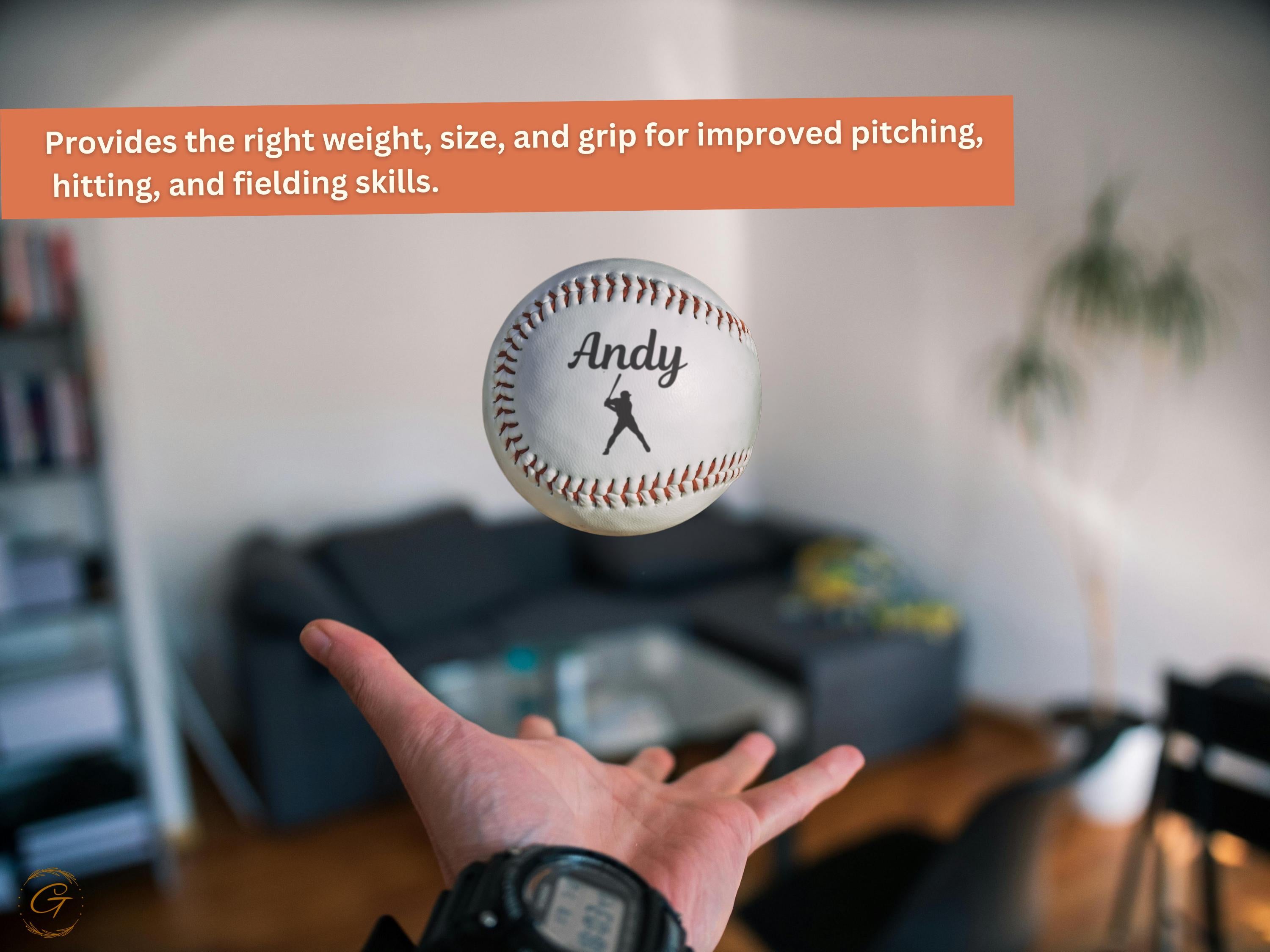 Custom Baseball Gift - Personalized with Name & Player Silhouette