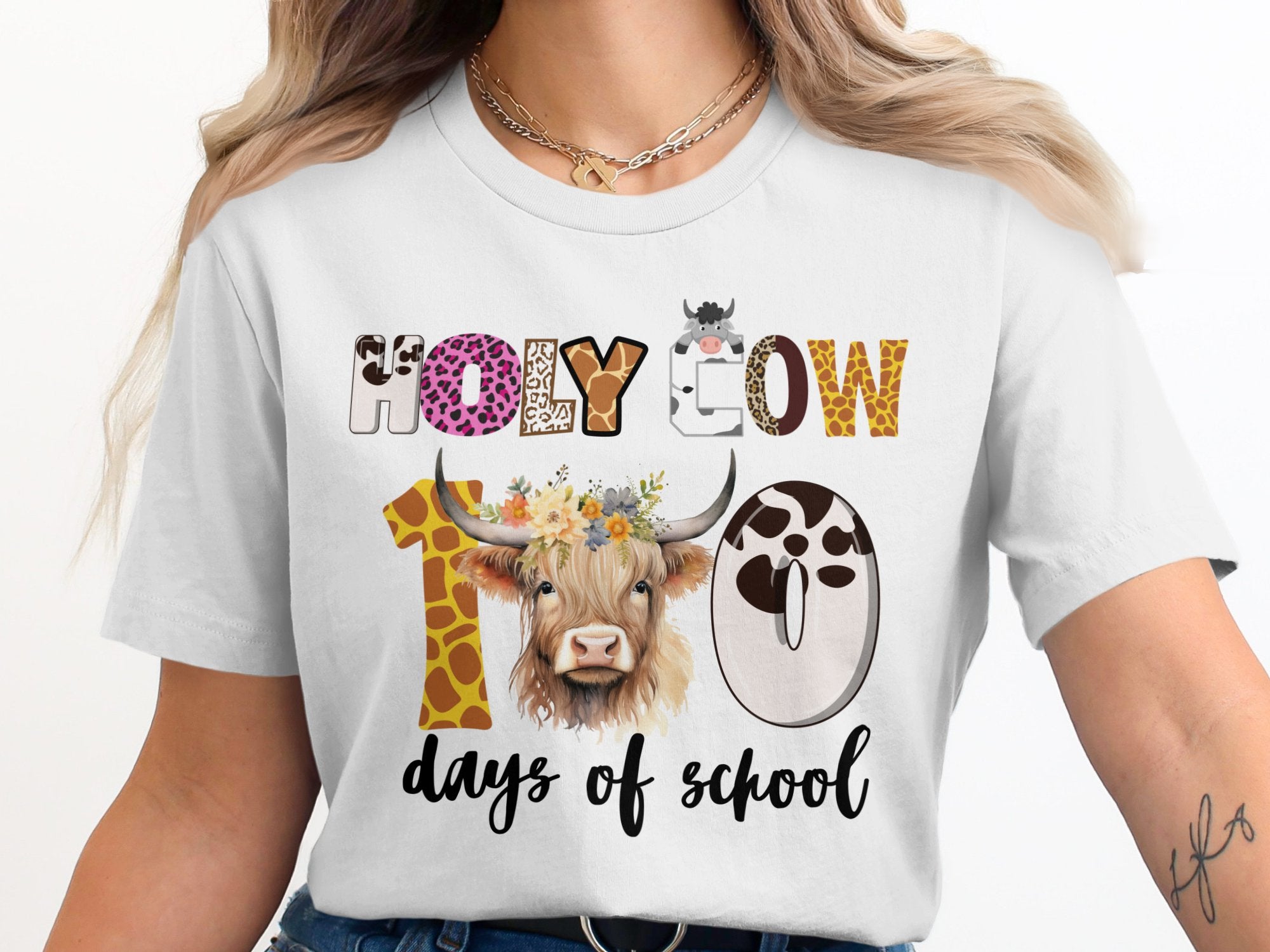 Holy Cow 100 Days of School Graphic T-shirt product