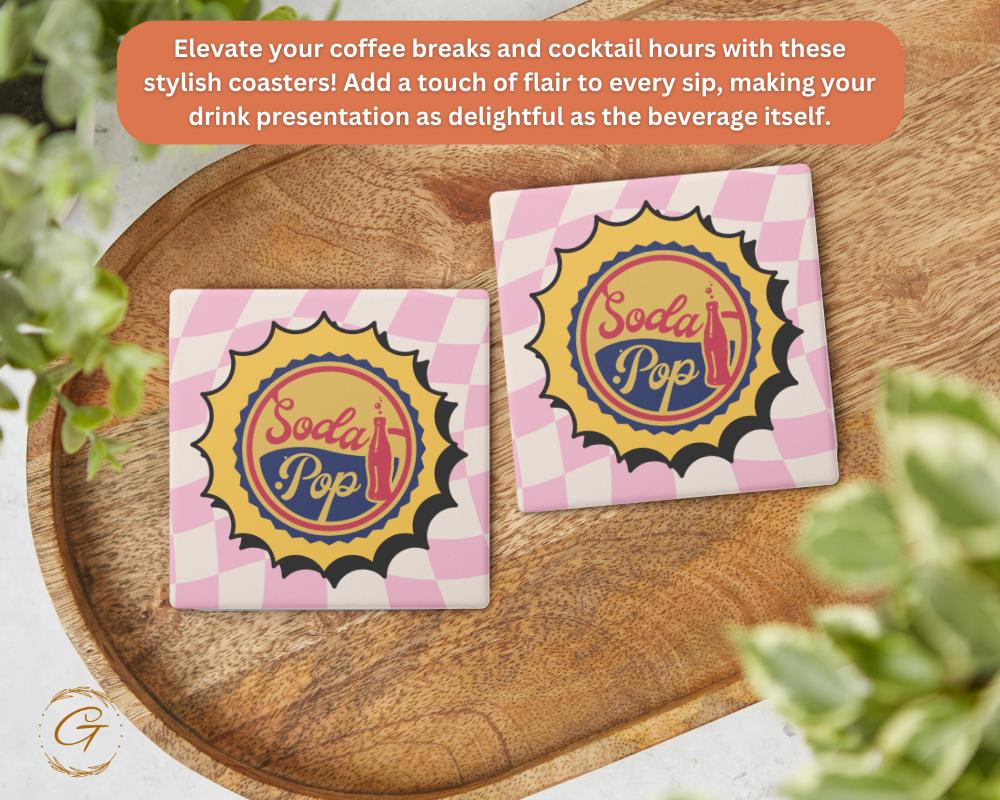 Soapstone Coaster Soda Pop Bottle Cap Design