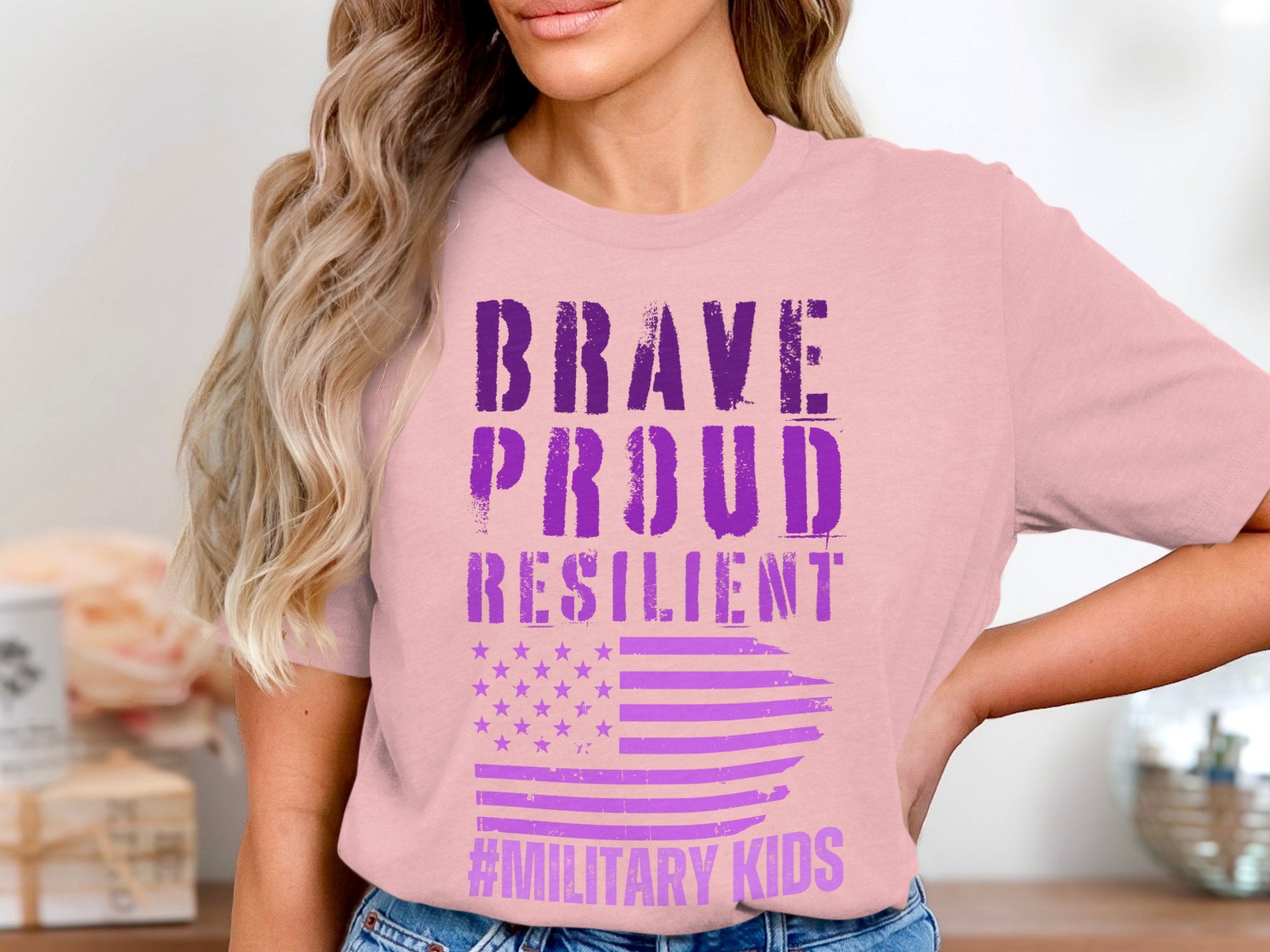 Brave Proud Resilient Military Kids T-shirt product