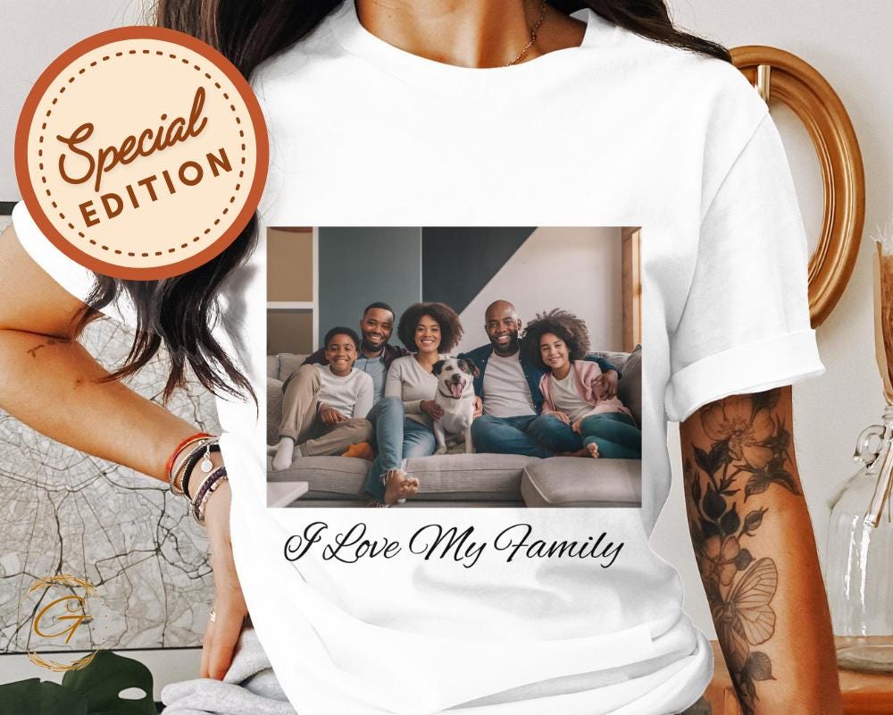 Personalized Family Love T-Shirt, Happy Family Portrait Design Tee