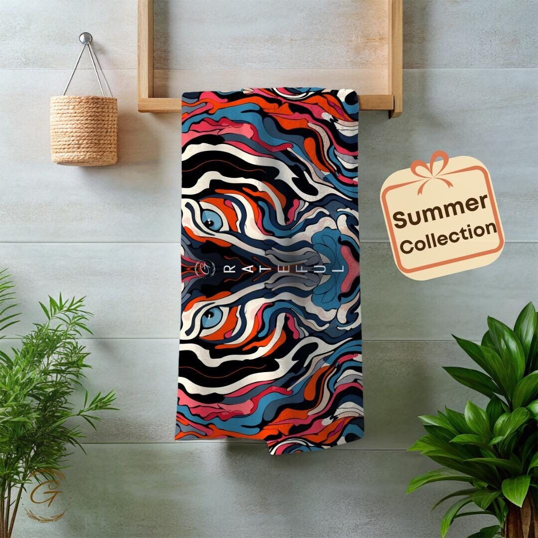 Colorful Artistic Tiger Beach Towel