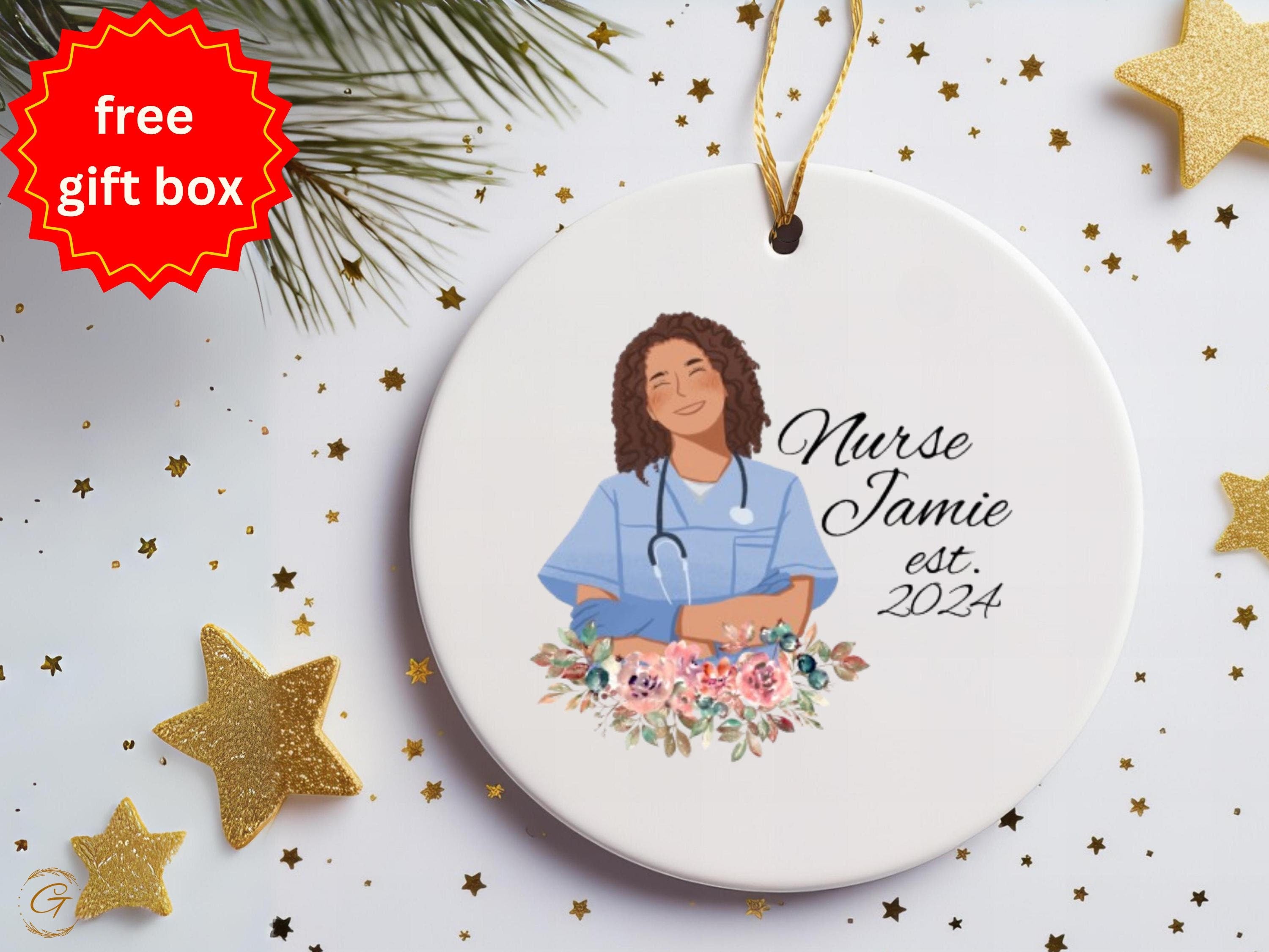 Personalized Nurse Ornament, Custom Nurse Gift, Nursing Graduation 2024, Custom Healthcare Decoration, Stethoscope Keepsake Holiday Nurse RN