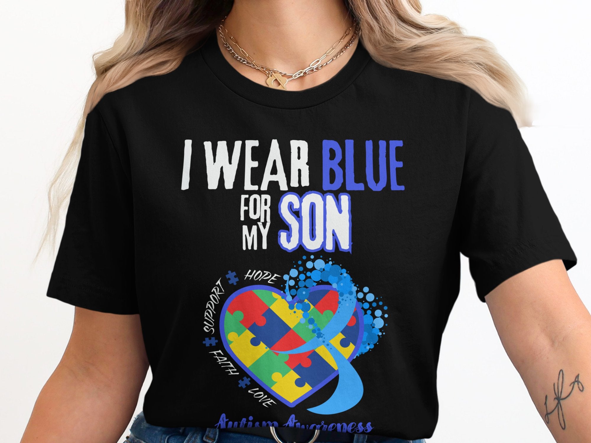 I Wear Blue For My Son Autism Awareness product
