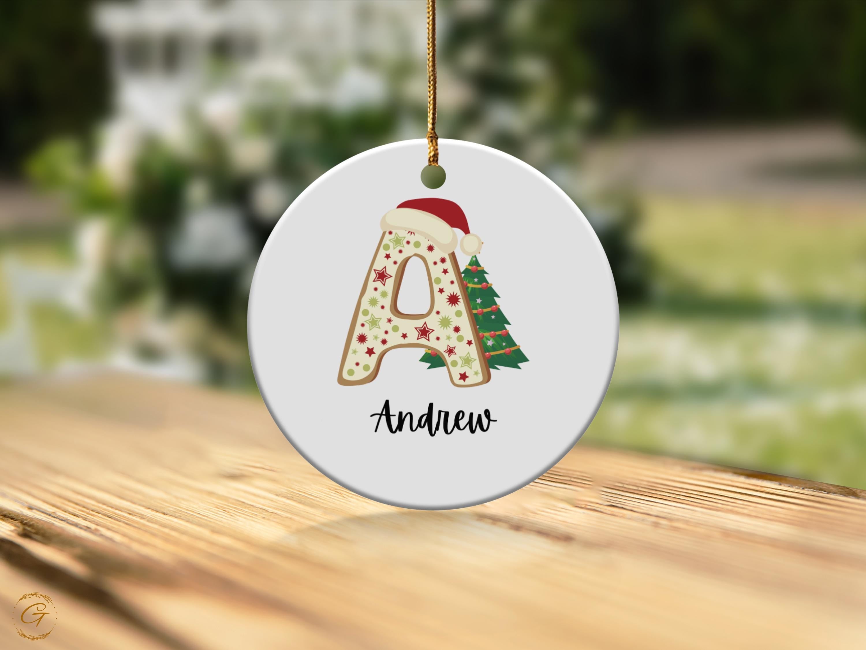 Custom Christmas Alphabet Ornament, Personalized Monogram Decoration, Holiday Initial Gift, Custom Initial Ornament, Festive Letter Ornament