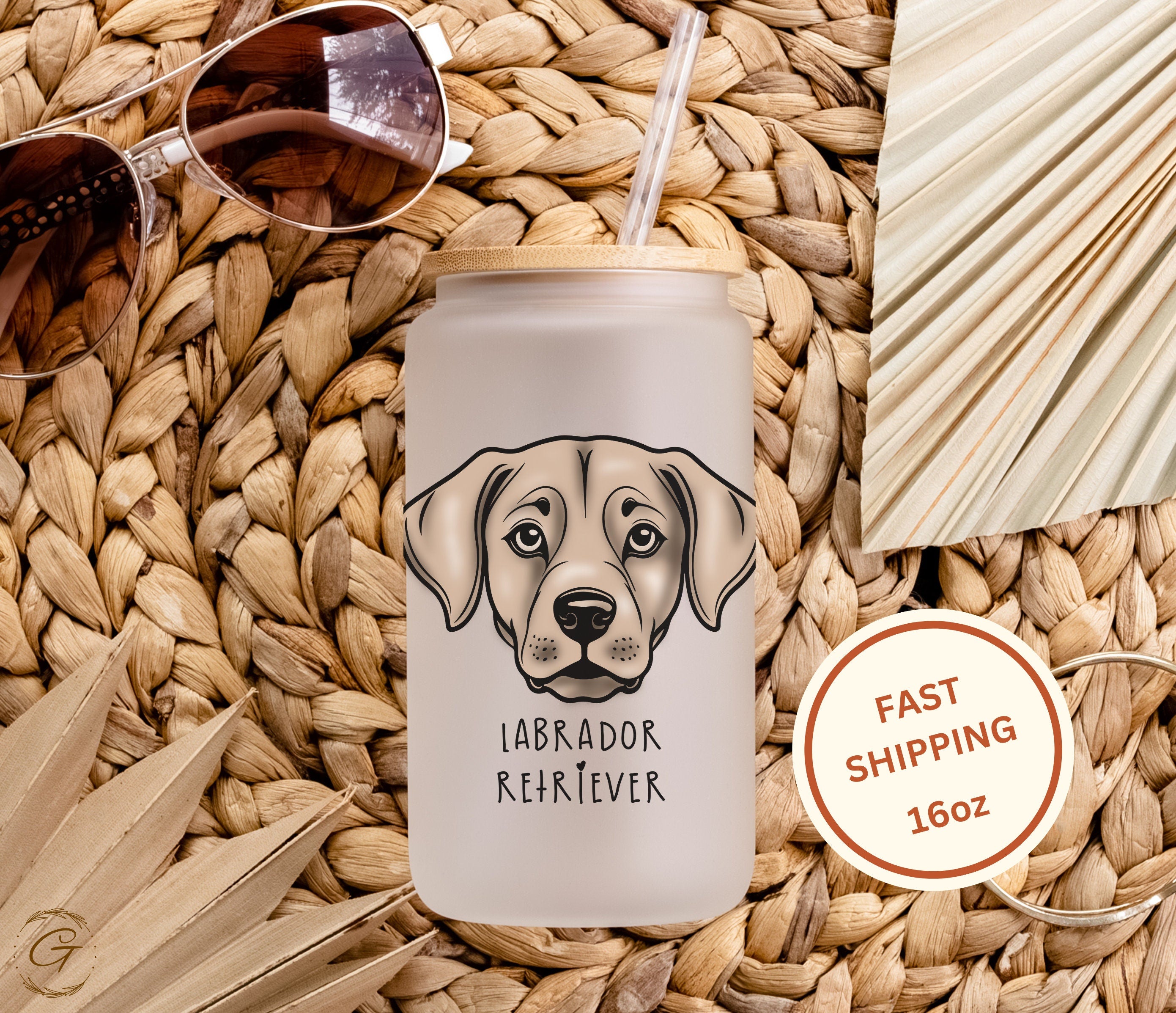 Labrador Retriever Dog Design Frosted Glass
