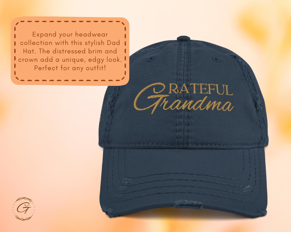 Grateful GRANDMA Bold Design Distressed Dad Hat