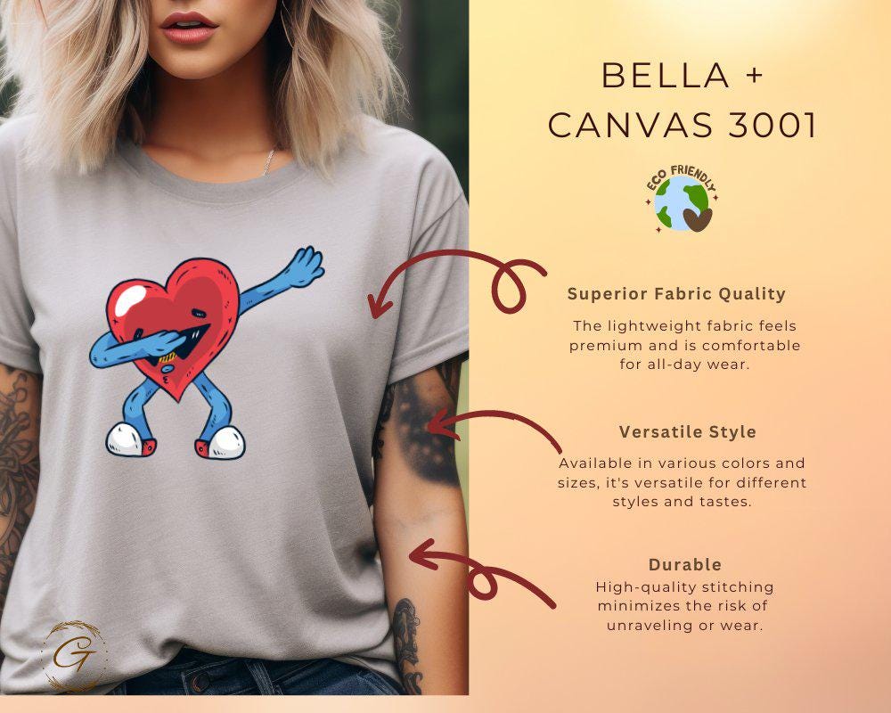 Valentine T-Shirt, Unique Heart Character Dabbing Tee