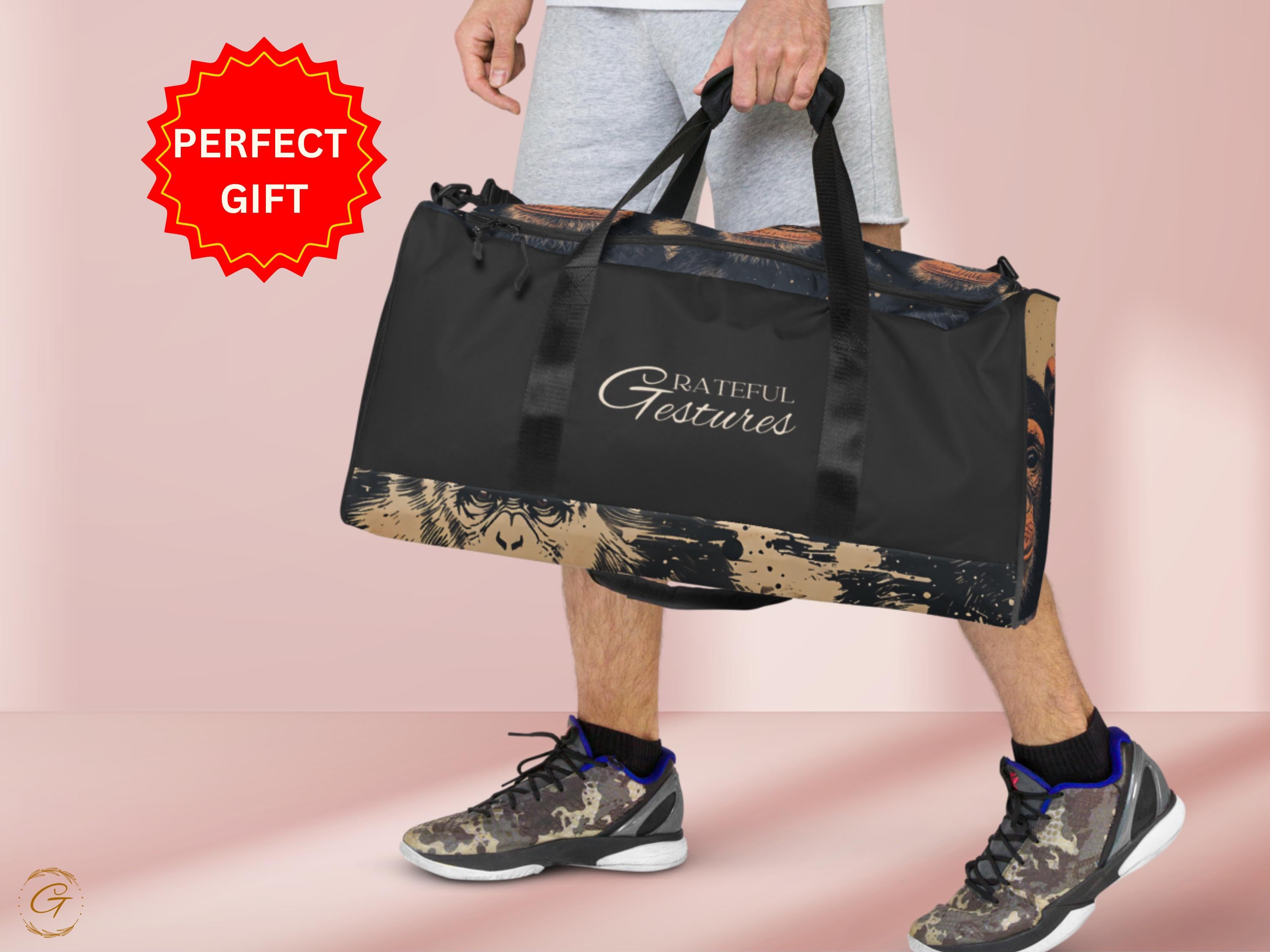 Chimpanzee AOP Duffel Bag - Stylish Monkey Gym Bags